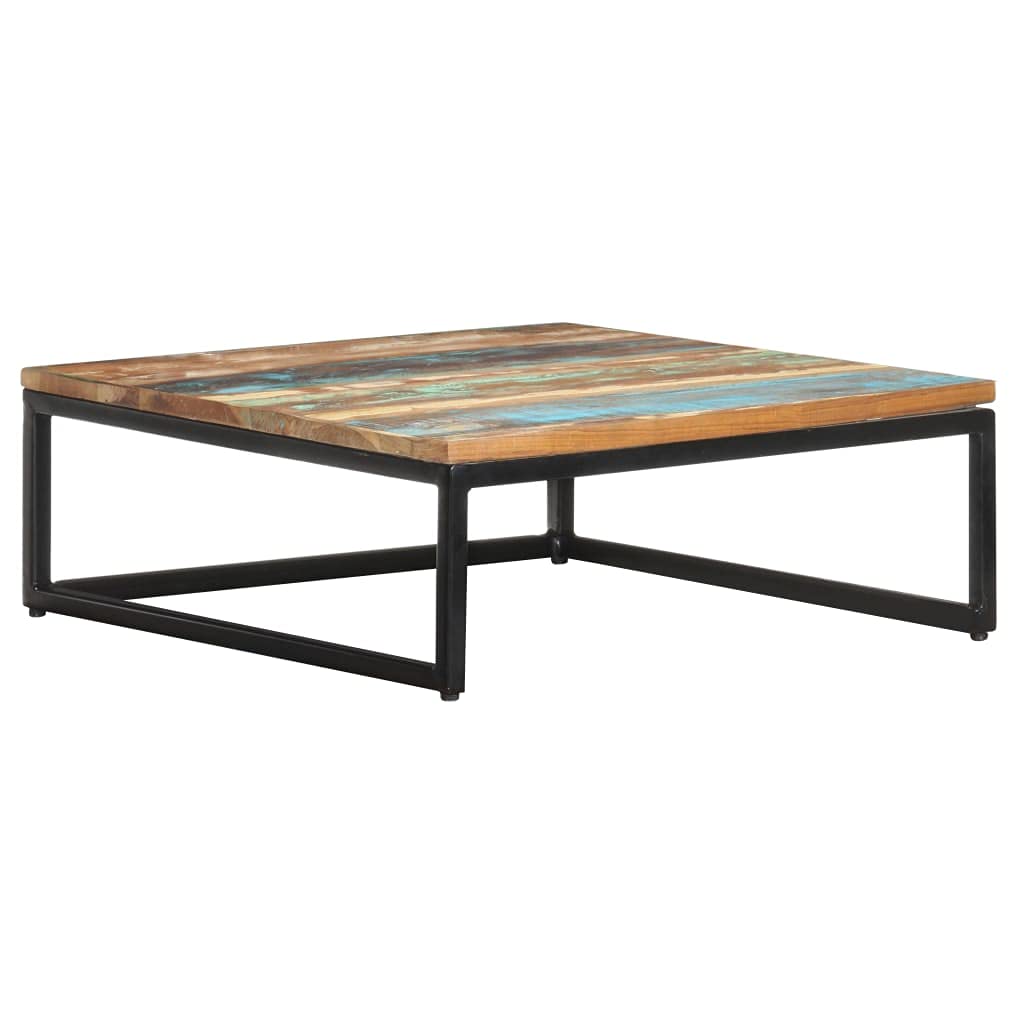 FAMIROSA 2-Piece Nesting Coffee Table Set - Space Saving Reclaimed Wood & Iron Frame End Tables for Living Room, Sofa | Modern Home Furniture Decor for Small Spaces, Apartments & Cozy Living Areas