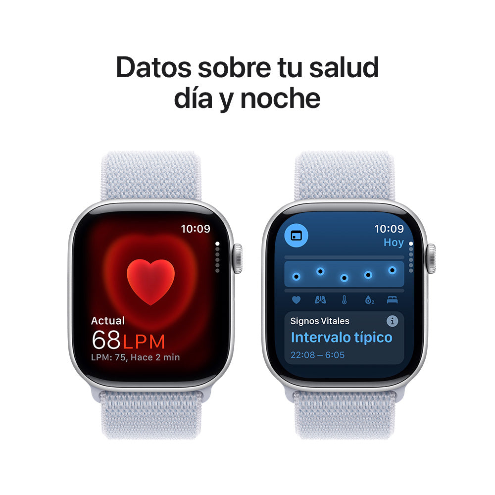 Apple Watch Series 10 GPS 46mm Silver Aluminum Case with Cloud Blue Sport Band - Perfect for Fitness Tracking, Running & Everyday Smartwatch Use