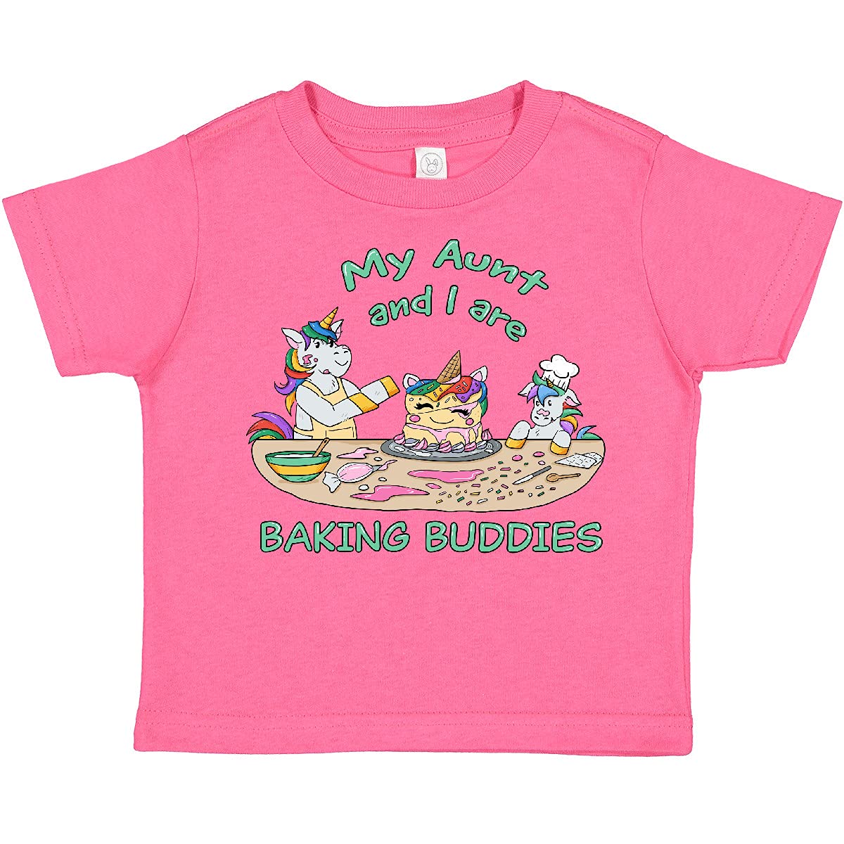 Inktastic My Aunt and I are Baking Buddies Toddler T-Shirt | Cute Baking-Themed Kids Shirt for Baking Activities, Family Bonding & Fun Kitchen Moments