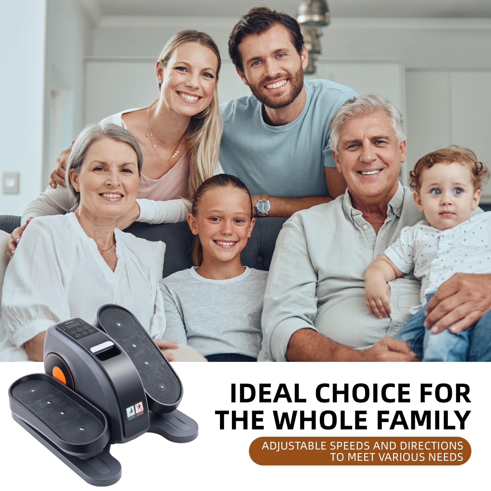 Under Desk Elliptical Machine - Portable Electric Pedal Exerciser for Home & Office Use - 10 Adjustable Speeds with Remote Control - Seated Leg Exercise Equipment for Seniors & Adults - Perfect for Work from Home, Office Workouts & Physical Therapy