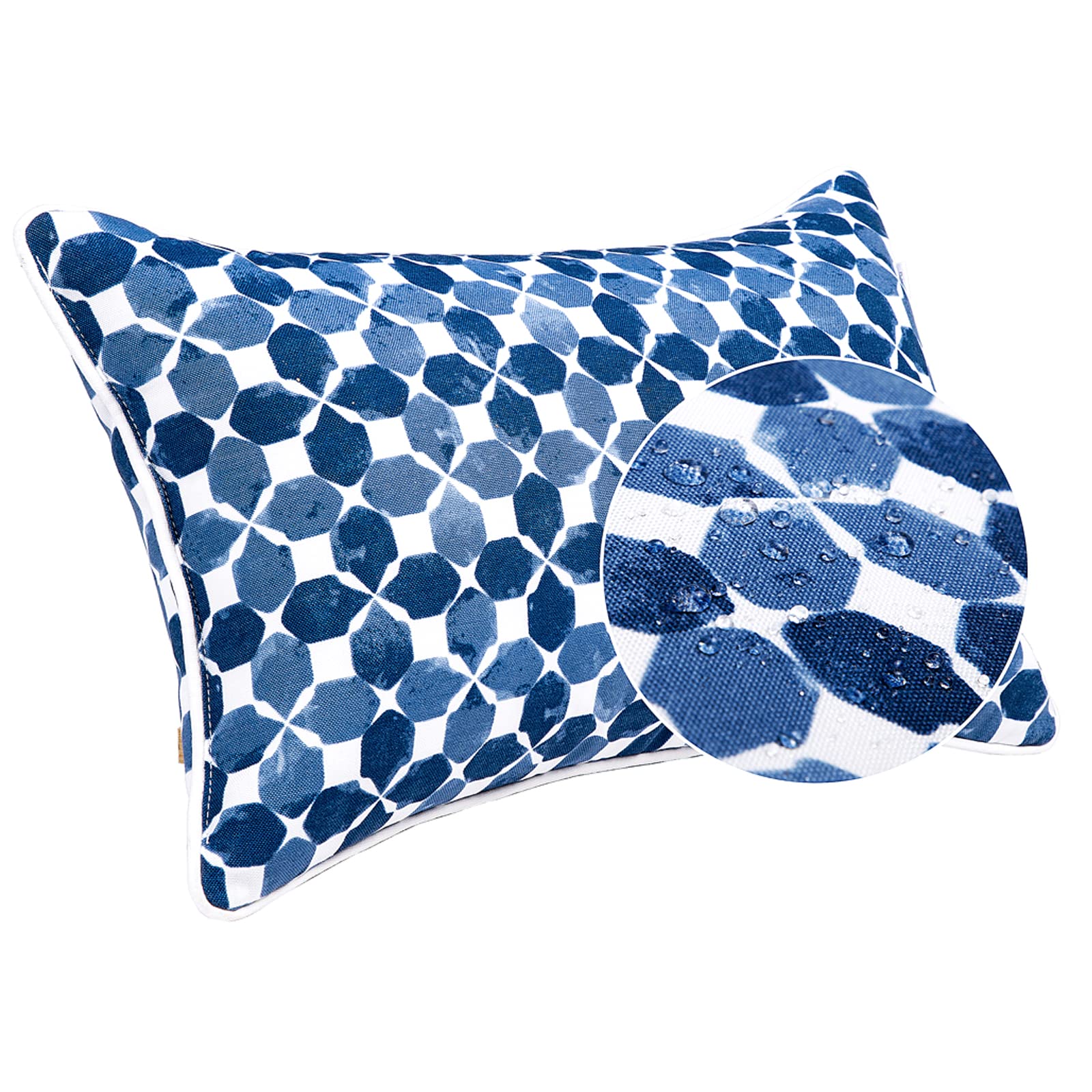 JMGBird Waterproof Outdoor Lumbar Pillows Set of 2 - 12×20 Inch Patio Cushions with Removable Inserts for Garden, Poolside & Deck Furniture - Perfect for Outdoor Relaxation & Back Support