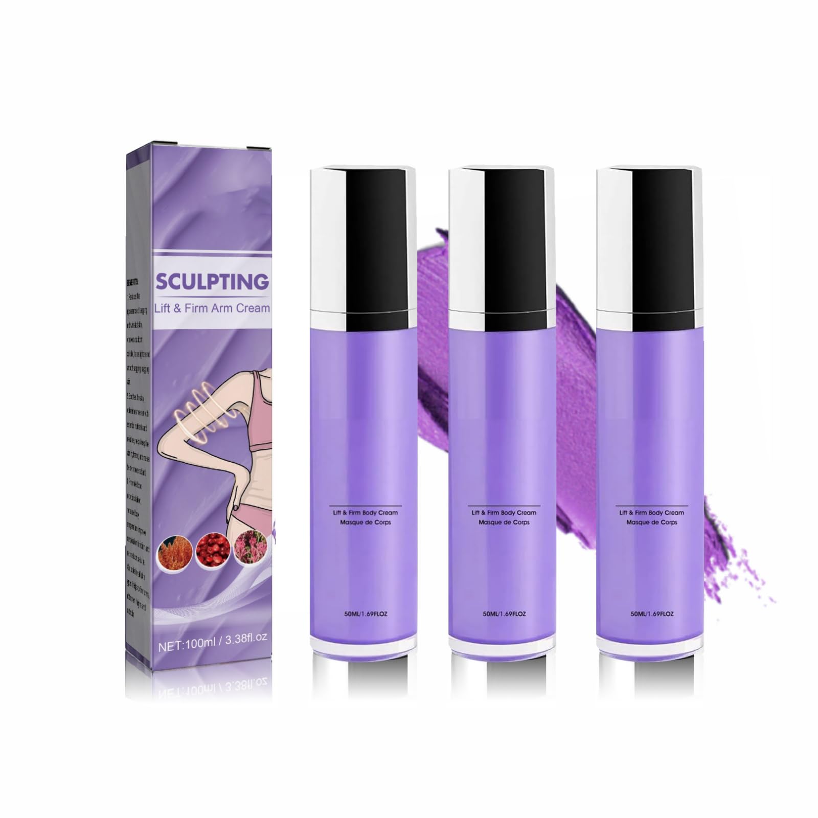 B-Tightening Lifting & Firming Booty Mask, Arm Cream & Body Tightening Cream Set (3pc) – Skin Tightening for Sagging Skin, Cellulite Reduction – Perfect for Post-Workout Recovery & Nighttime Skincare Routine