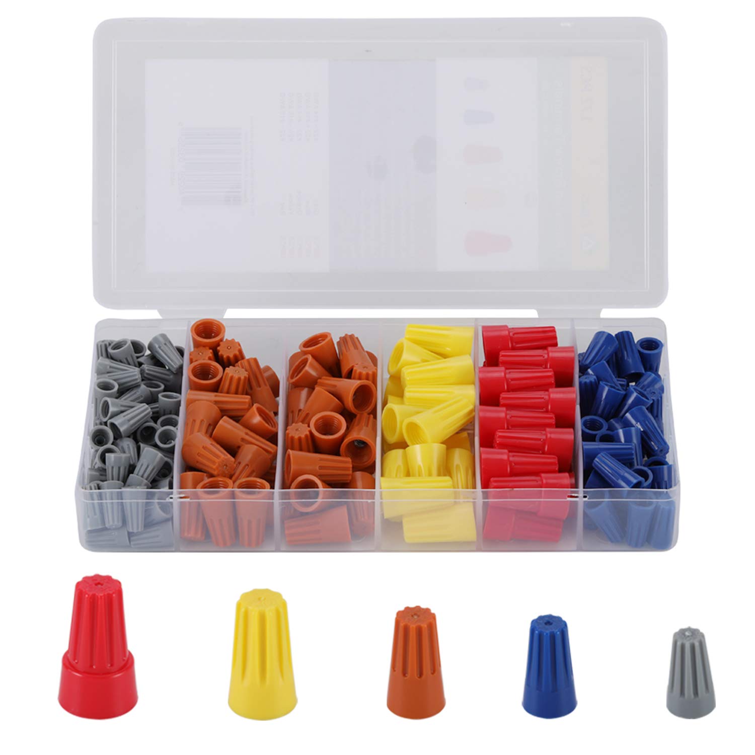 172pcs Electrical Connectors Screw Terminals Kit with Spring Insert Twist Nuts Caps - Assorted Terminal Blocks for Secure Wiring Connections | Perfect for DIY Electronics, Home Appliances, and Automotive Electrical Projects