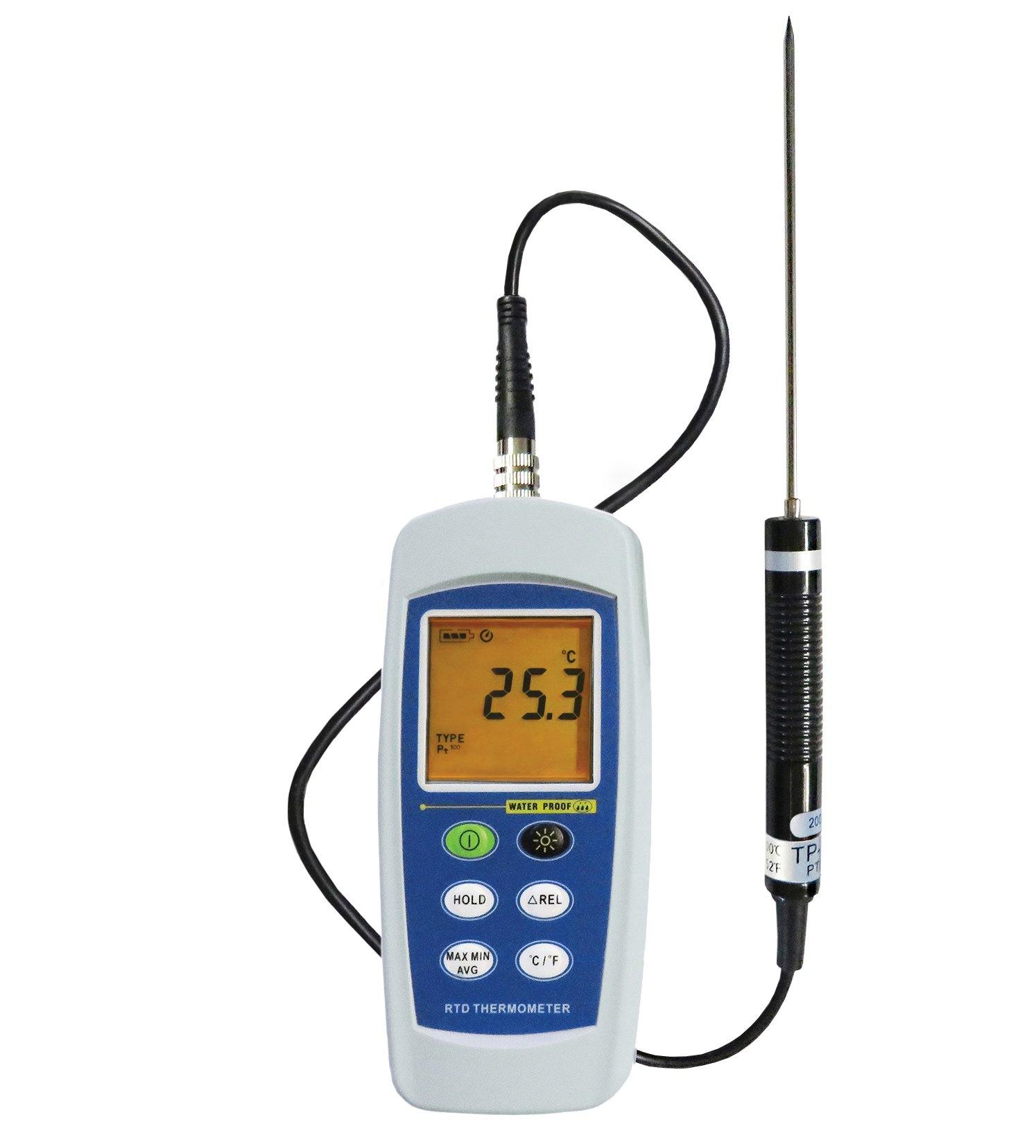 Waterproof RTD Thermometer - High Accuracy Temperature Sensor for Industrial, Food, and Lab Use | Durable & Reliable for Harsh Environments