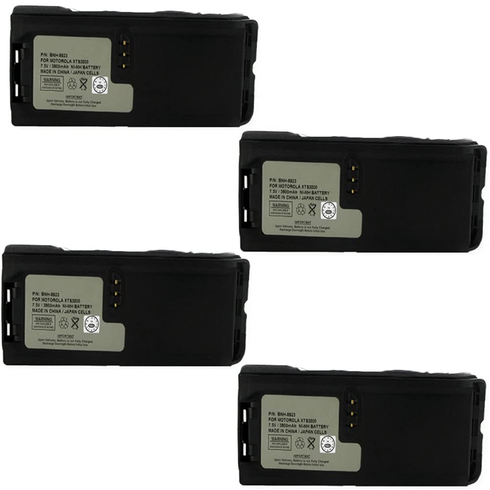 Synergy Digital 2-Way Radio Rechargeable Batteries - 4 Pack Ni-MH 7.5V 3800mAh Replacement Battery for Motorola NNTN4435 & E.F. Johnson NTN8923 - Perfect for Business, Security, and Outdoor Communication