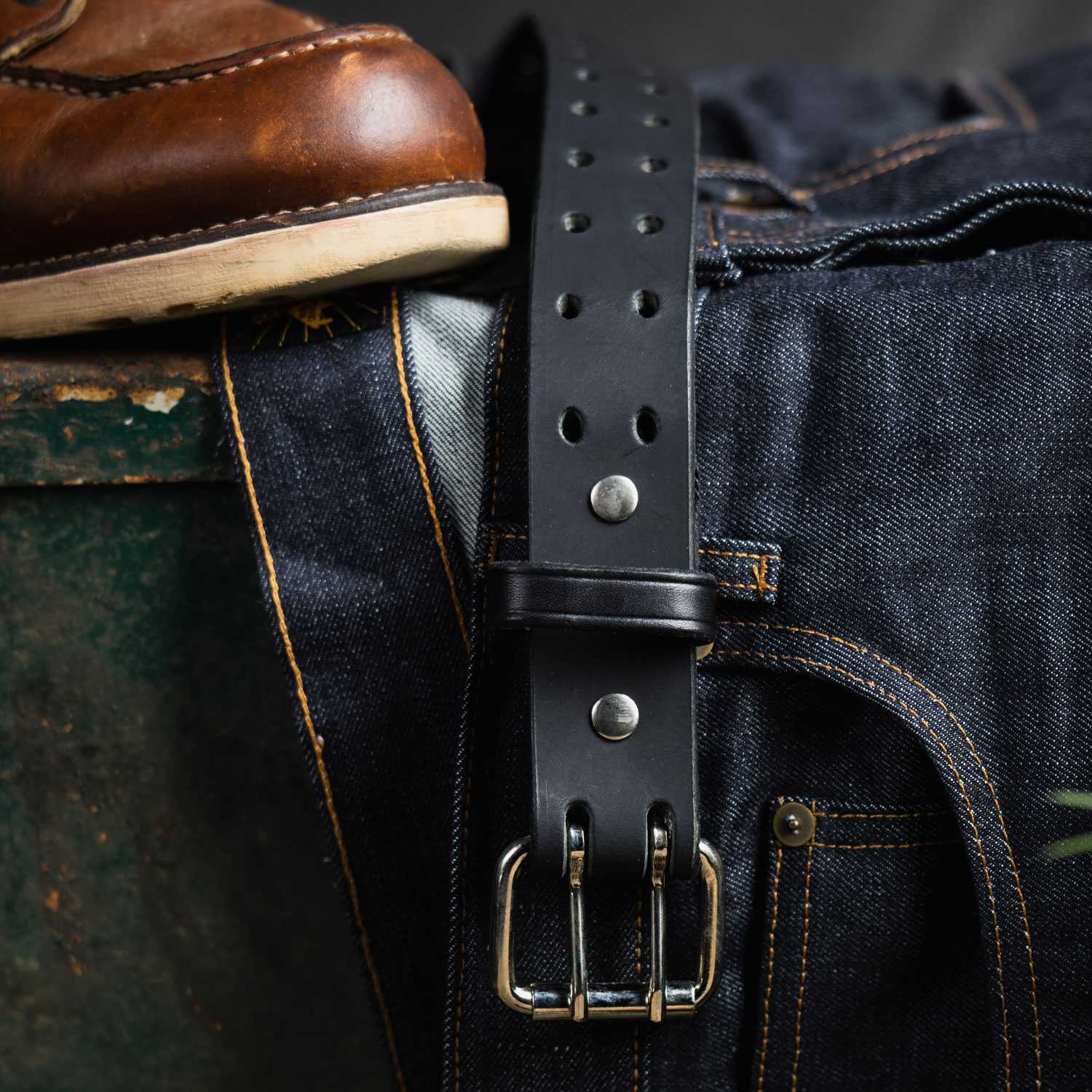 Vintage Woodstock Double Prong Jean Belt - 1.5