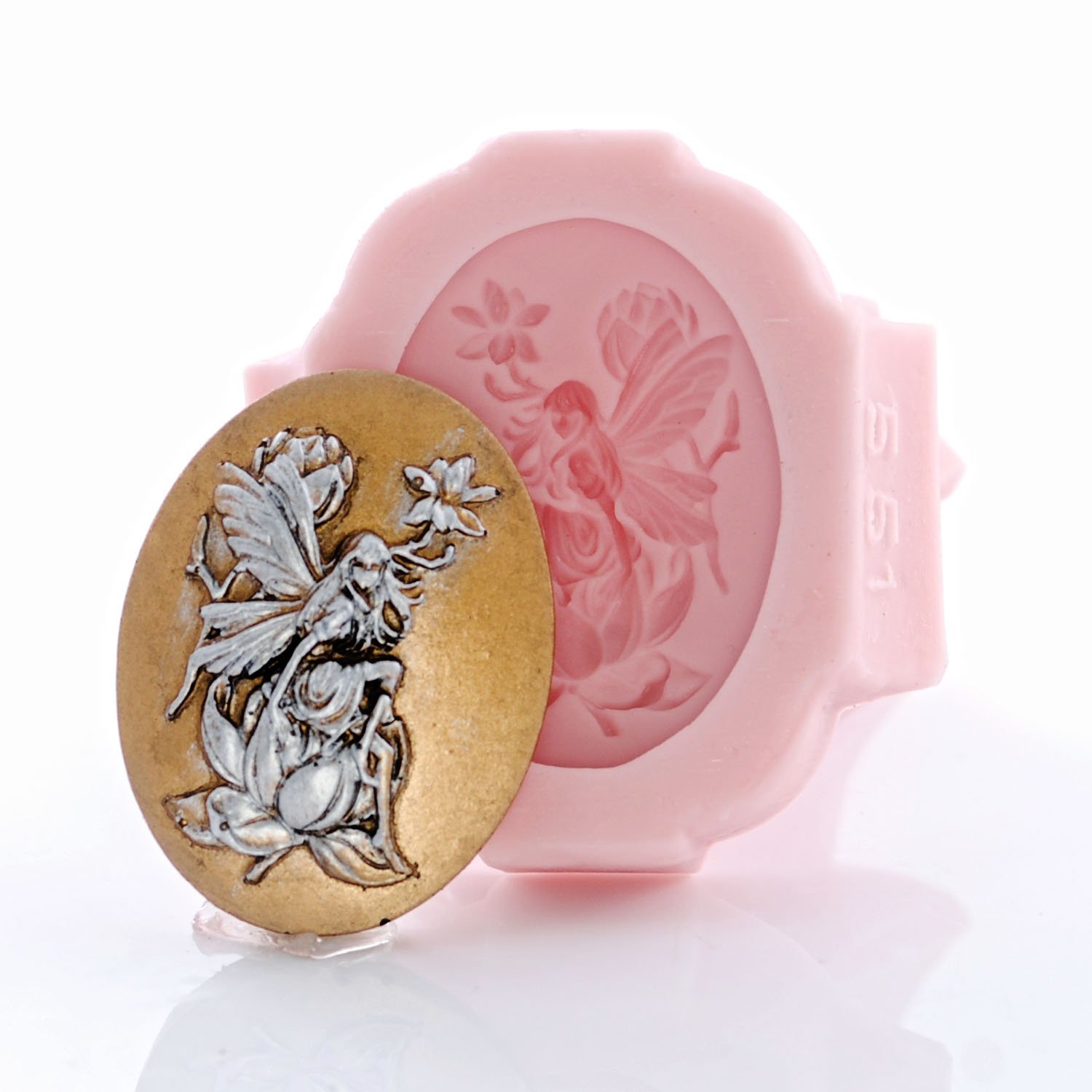 Fairy Cameo Silicone Mold - Food Safe for Fondant, Chocolate, Candy, Resin, Polymer Clay - DIY Jewelry & Craft Making - Perfect for Cake Decorating, Candy Making, and Handmade Jewelry Designs