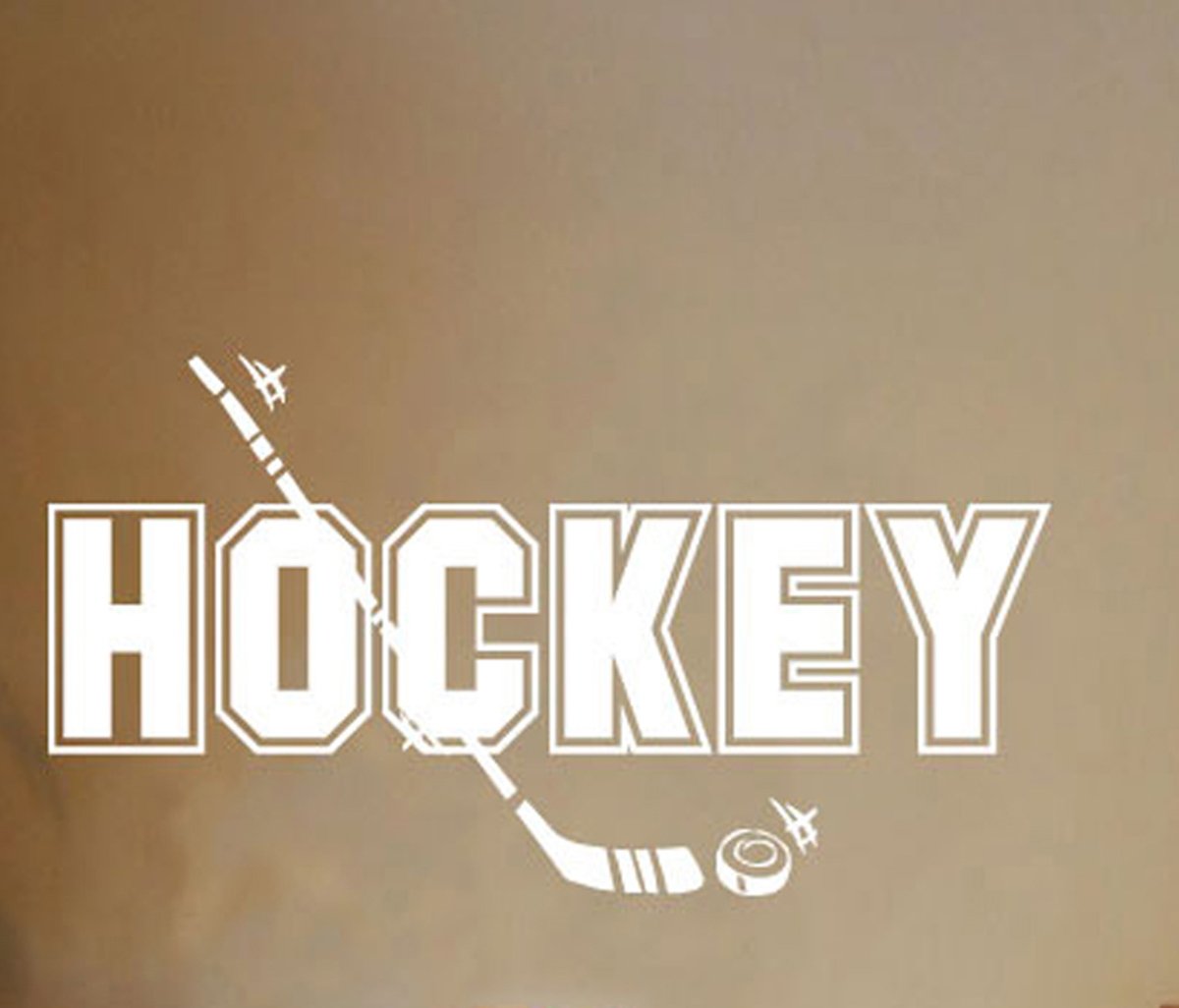 Hockey Stick Wall Decals - 72 Inch White Sports Stickers for Hockey Room Decor, Bedroom, Man Cave, and Game Room - Peel and Stick Vinyl Art