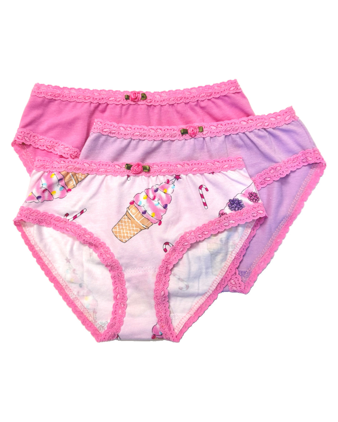 Christmas Swirl 3 Pack Women's Cotton Underwear - Soft Breathable Panties for Daily Wear & Holiday Gifts