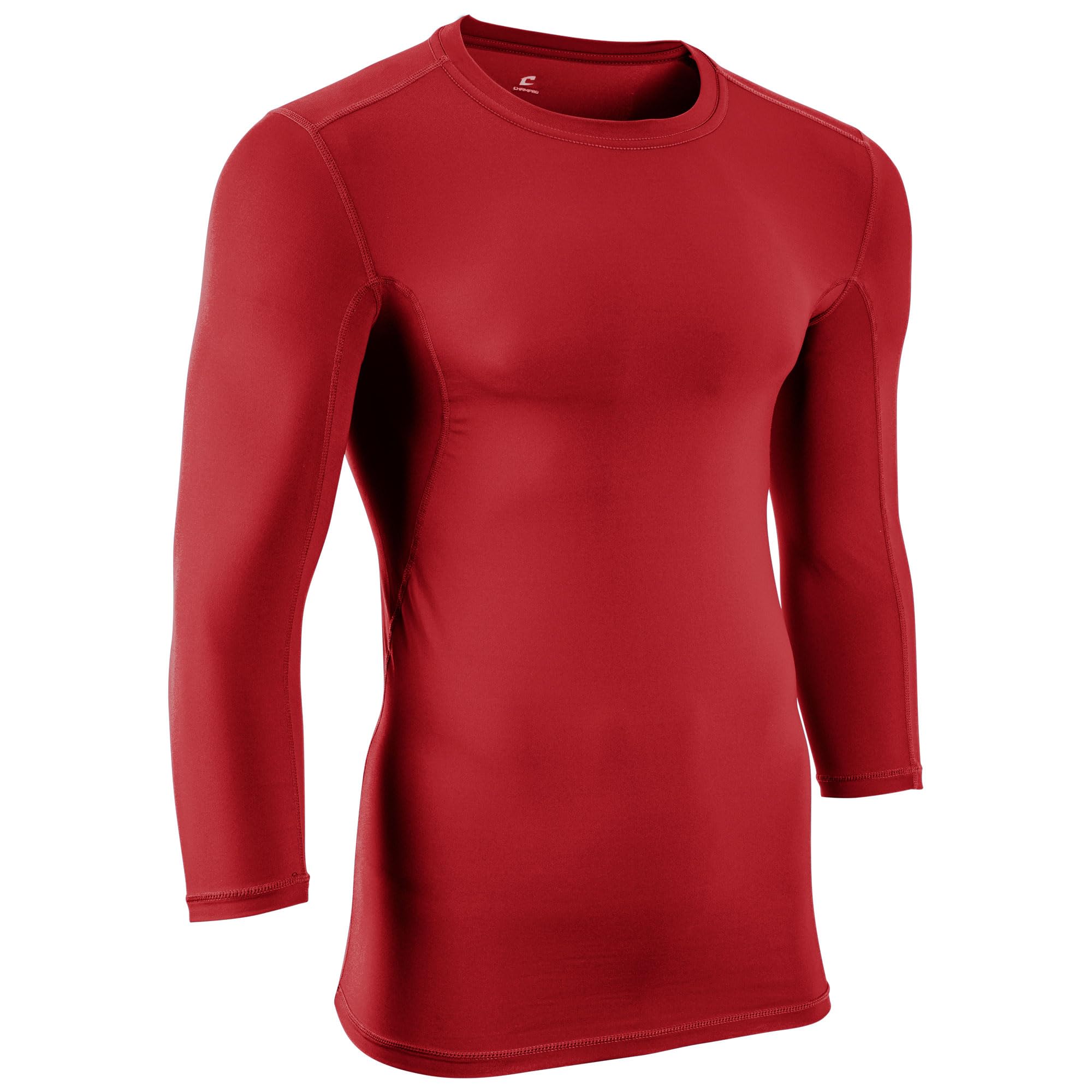 CHAMPRO Lightning Men's 3/4 Sleeve Compression Shirt - Moisture Wicking Athletic Baselayer for Football, Basketball & Baseball Training - Performance Workout Top for Sports & Gym