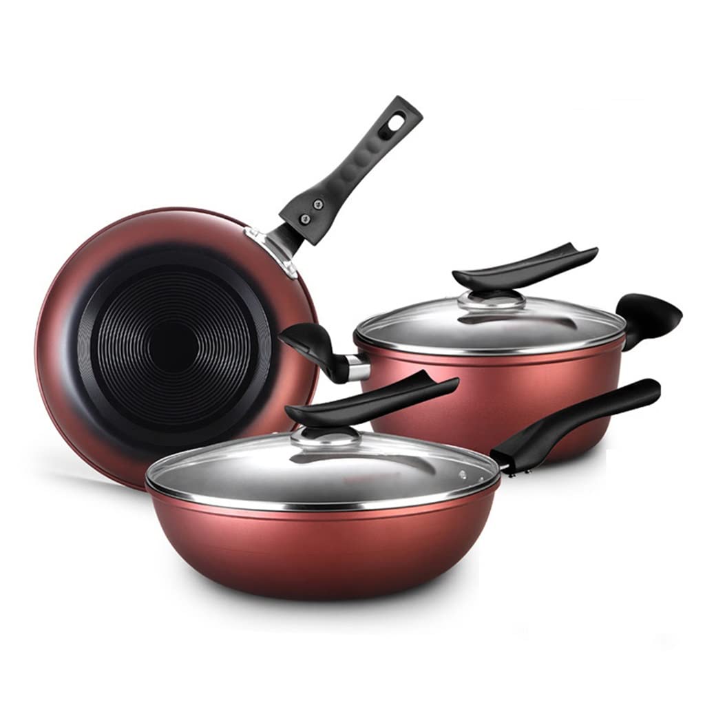 Non-Stick 5-Piece Cookware Set - Induction & Gas Stove Compatible Pots & Pans for Home Cooking (Black) | Perfect for Frying, Sautéing & Everyday Meals
