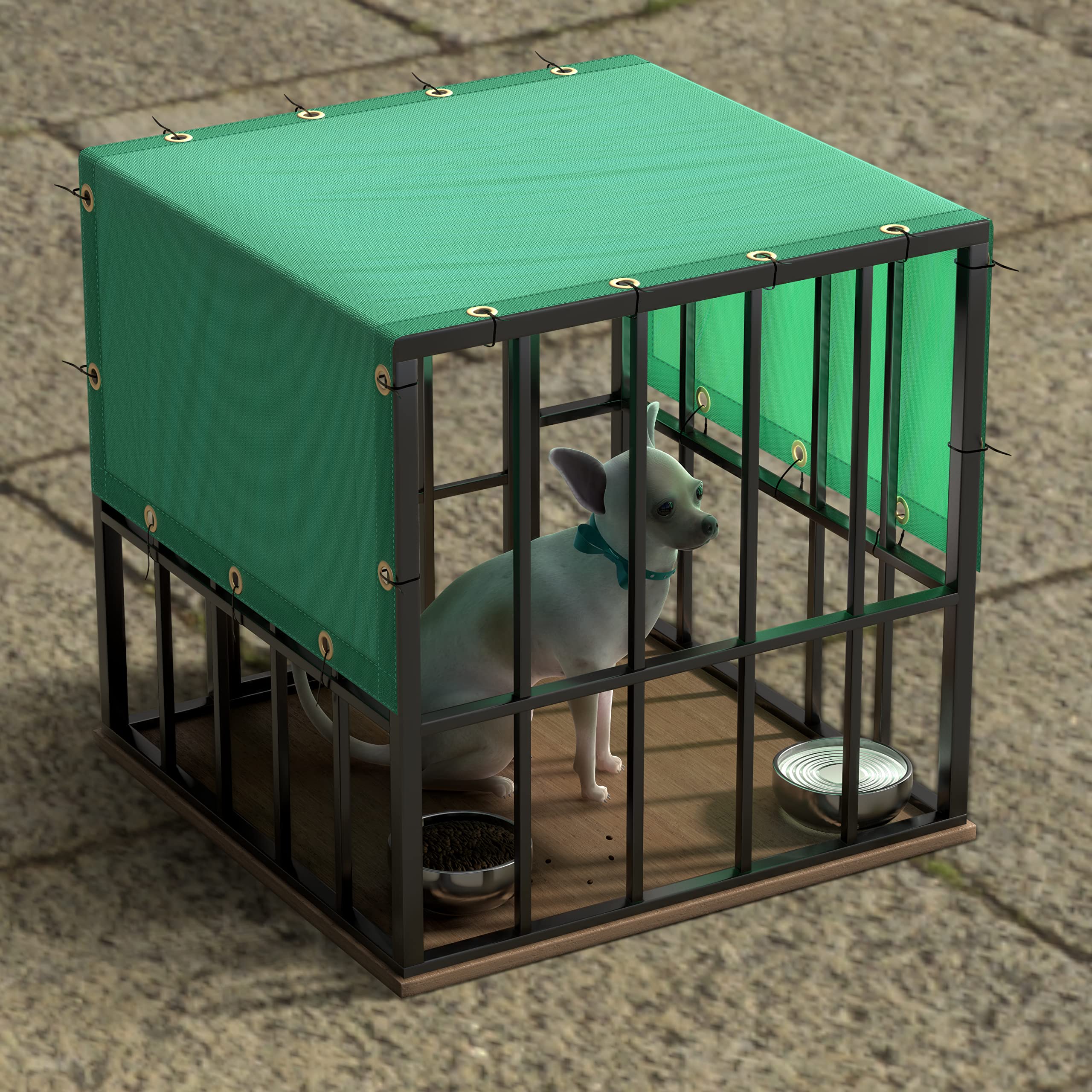 ColourTree 9' x 9' Turquoise Waterproof Shade Cloth with Grommets - 90% UV Blocking, Durable Mesh Tarp for Dog Kennel Cover, Fence Privacy Screen, Greenhouse & Chicken Coop | Perfect for Outdoor Shade, Garden Protection & Pet Safety