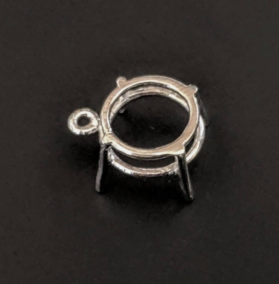 Premium 18mm Round Sterling Silver or 14k Gold Dangle Pendant Setting - Handcrafted in USA - Perfect for Jewelry Making, DIY Earrings & Necklace Designs