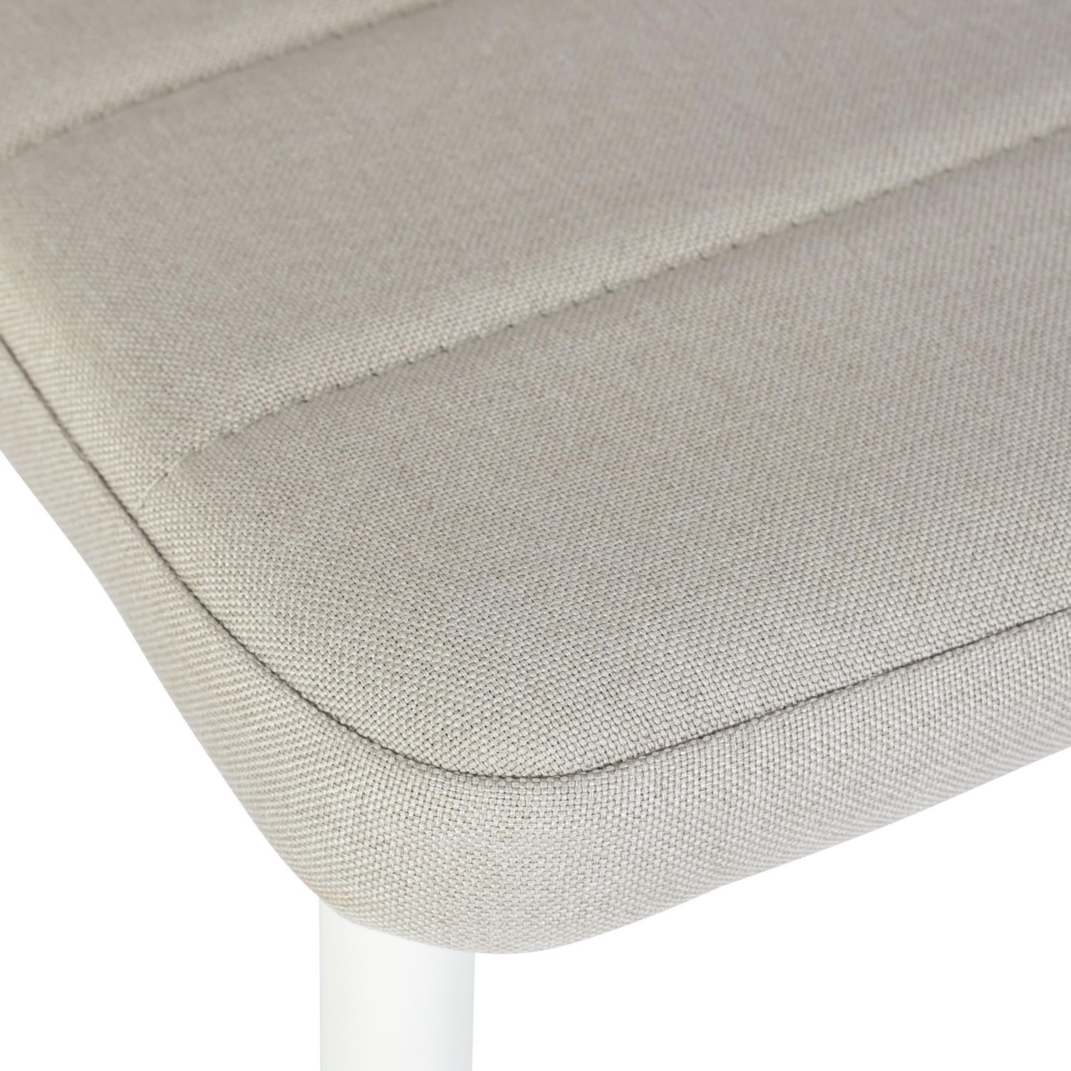 Homy Casa Set of 4 Modern Dining Chairs - Upholstered Armless Kitchen Chairs with Fabric/PVC & Sturdy Metal Legs - Comfortable Padded Side Chairs for Dining Room, Living Room or Office - Beige - Perfect for Small Spaces, Apartments and Modern Home Decor