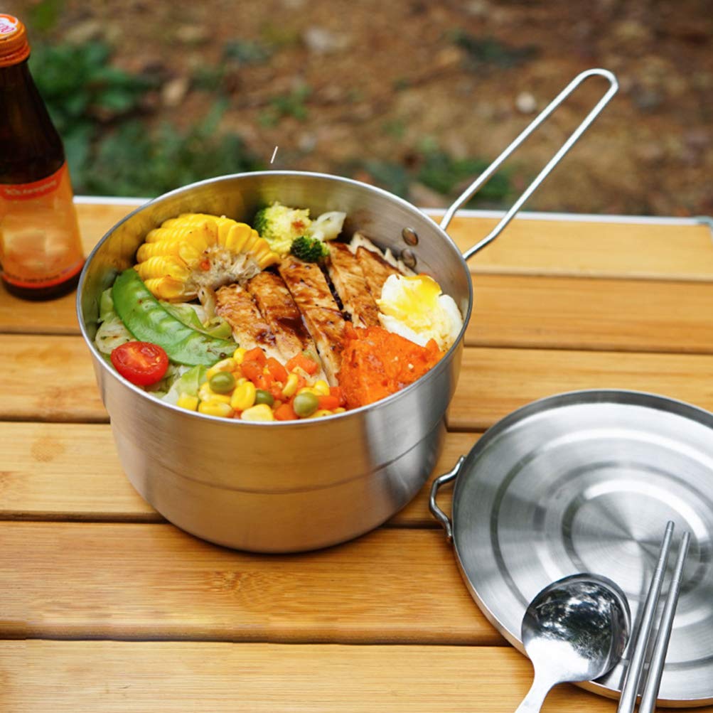 BESPORTBLE Portable Bento Pot - Lightweight Foldable Camping Cookware for Backpacking, Hiking, Mountaineering & Outdoor Adventures - Perfect for Picnics, Travel & Emergency Preparedness