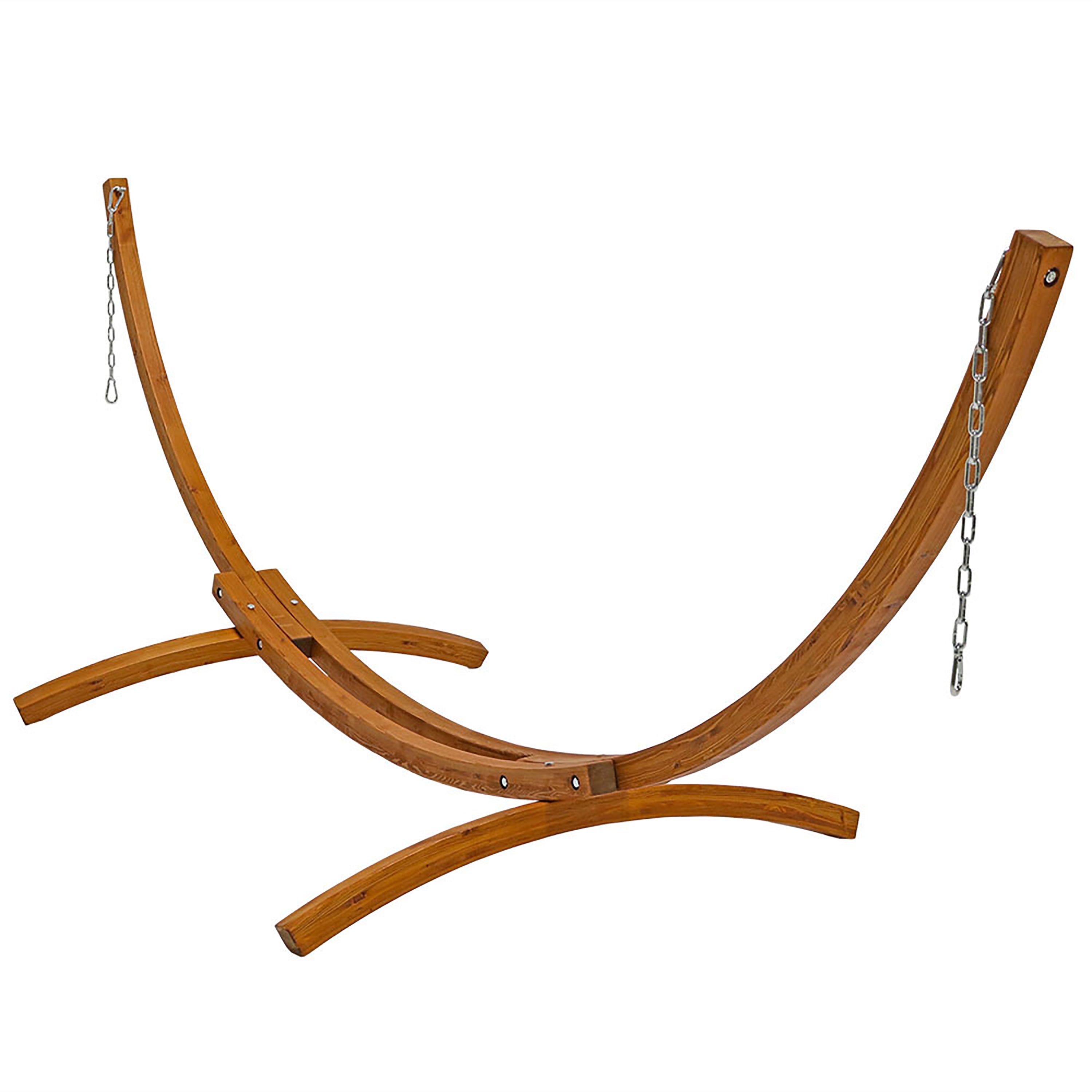 Sunnydaze Solid Wooden Curved Arc Hammock Stand - Heavy Duty Outdoor Patio Hammock Frame for Backyard, Garden, Poolside & Beach Relaxation