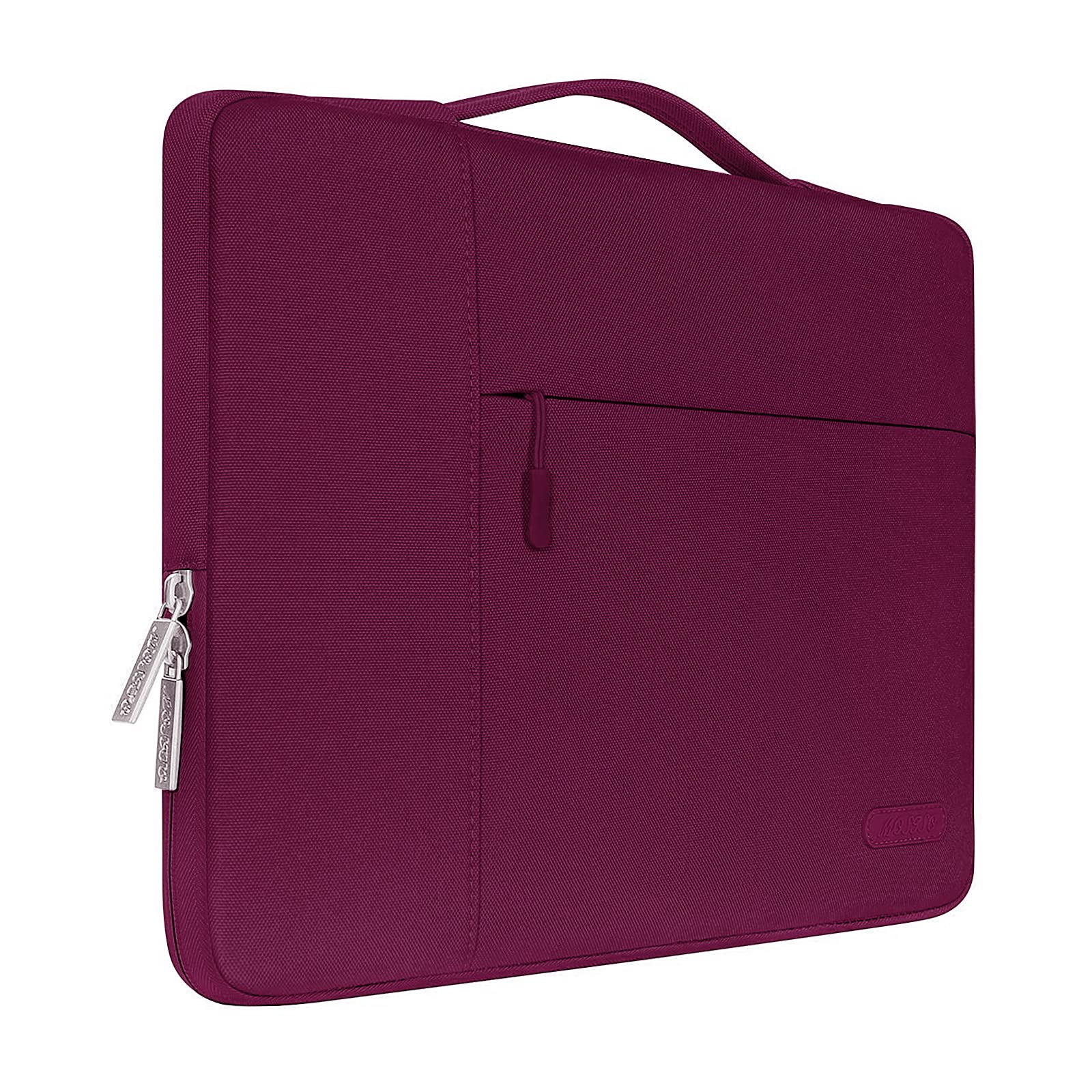 MOSISO 13-14 Inch Laptop Sleeve with Handle - Protective Case Compatible with MacBook Air 13/Pro 13/14, HP, Dell, ASUS, Lenovo Notebooks - Durable Polyester Computer Bag (Burgundy) for Work, School & Travel