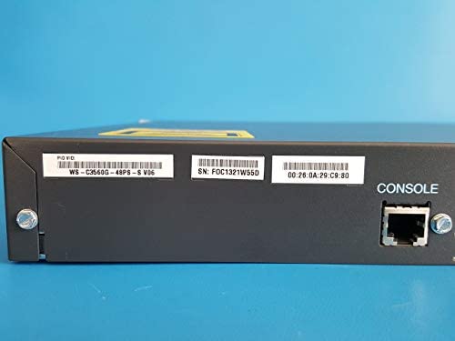 Refurbished Cisco WS-C3560-48PS-S Catalyst 3560 48-Port Gigabit PoE Switch | 10/100/1000 Mbps | 370W Power | Layer 3 | Ideal for Office Networks, Small Business & Home Lab Setups