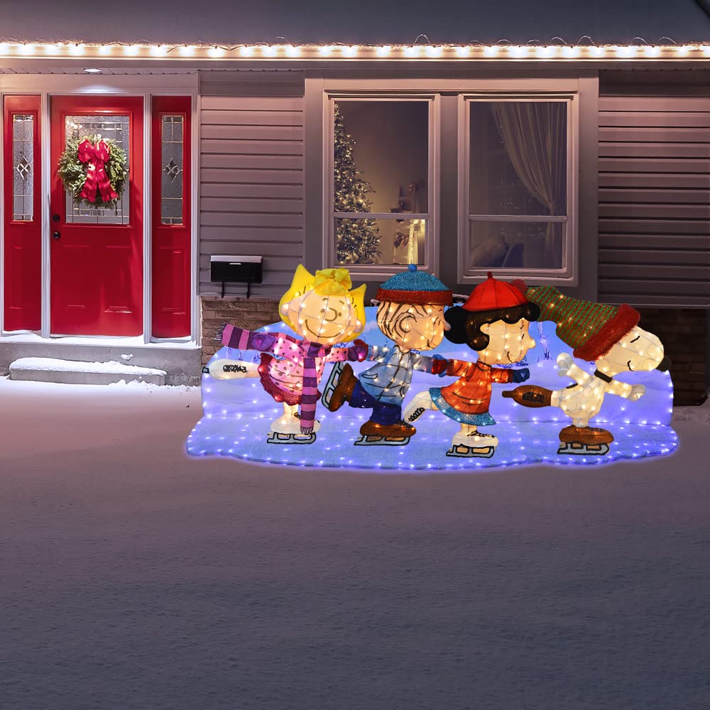 3D LED Peanuts Lucy Skating Outdoor Yard Decor - Christmas Holiday Lighted Lawn Decoration for Garden, Patio, and Front Yard