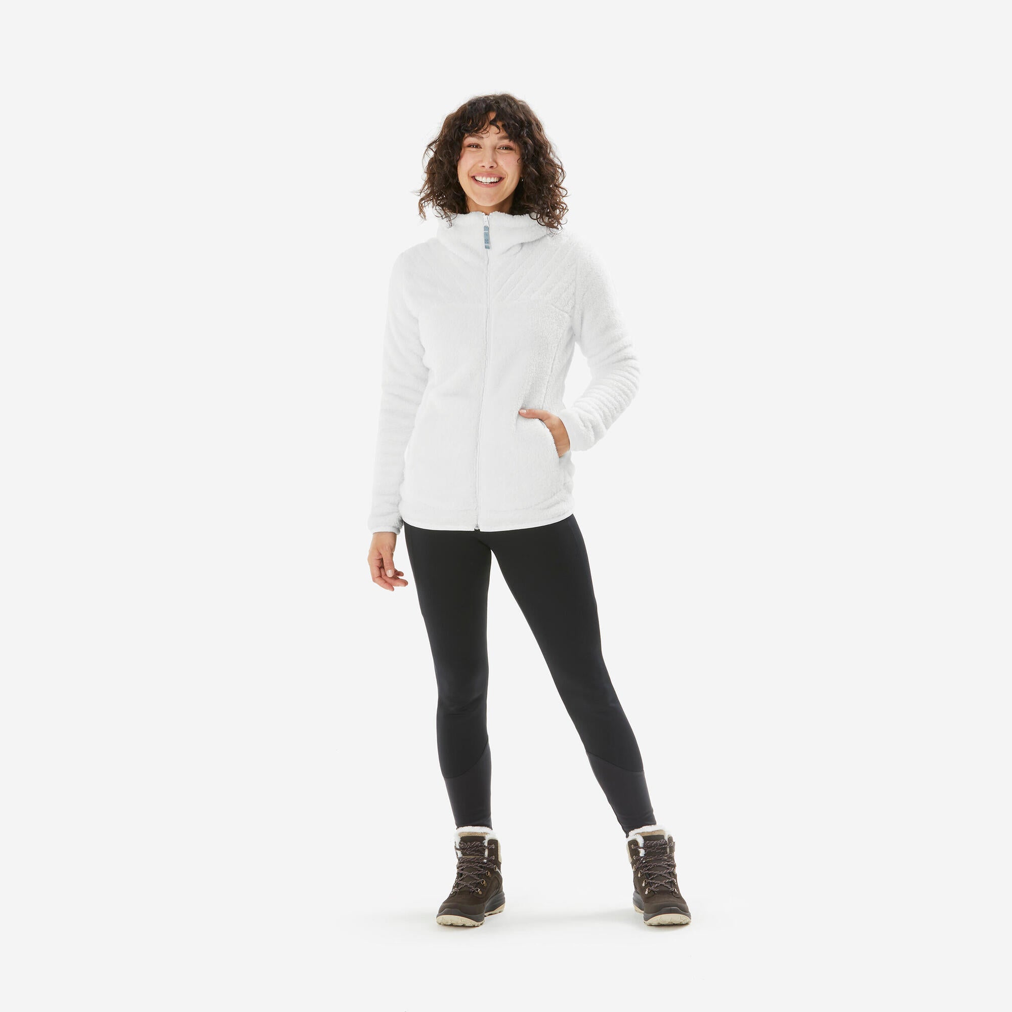 Quechua Women's SH500 U Warm Fleece Jacket - Lightweight Winter Coat for Hiking, Camping & Outdoor Activities