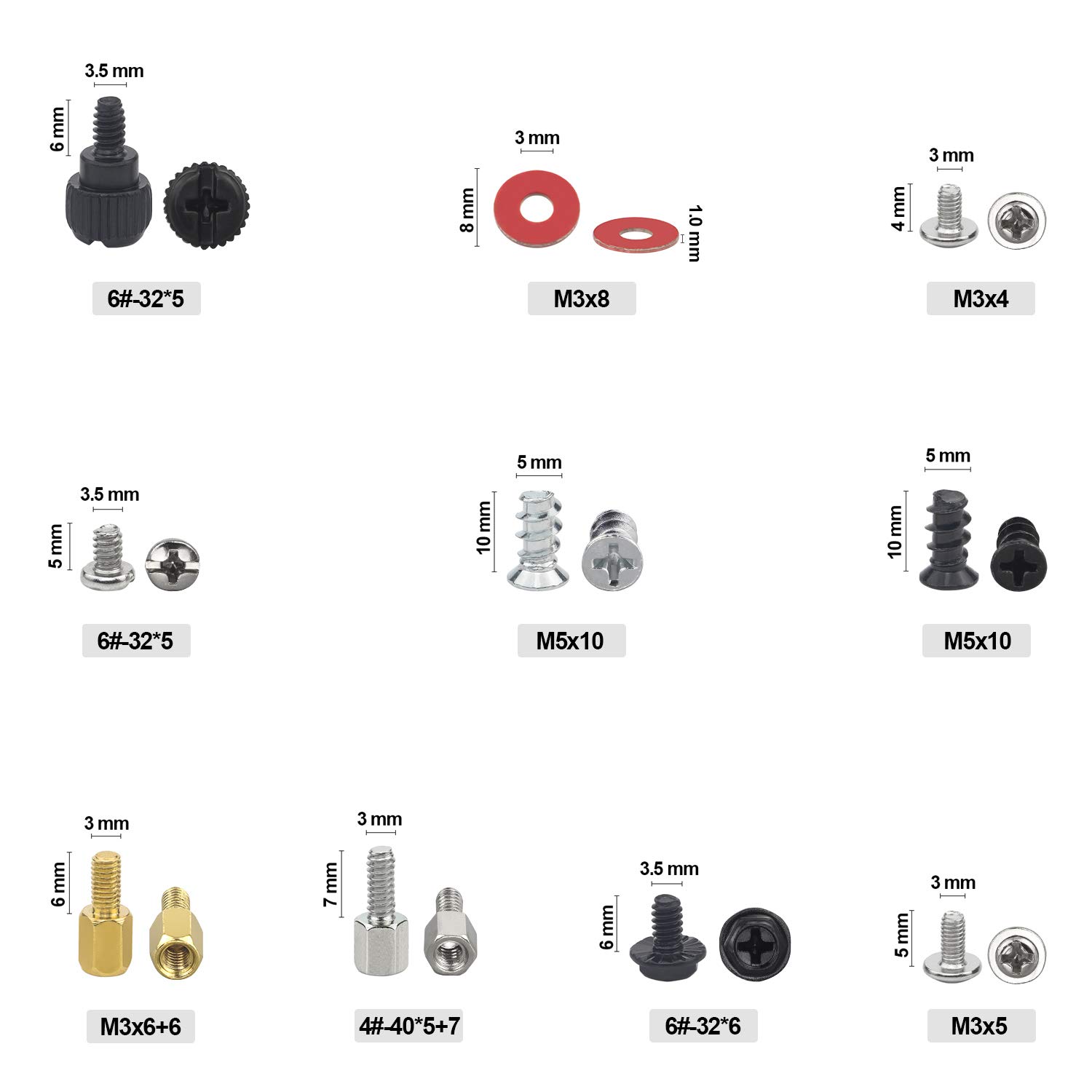 780PCS Computer Screw Kit - DYWISHKEY Premium Screw Standoffs Set for Hard Drive, PC Case, Motherboard, Fan, Power Supply & Graphics Card with Screwdriver | Perfect for PC Building, Repair & Maintenance