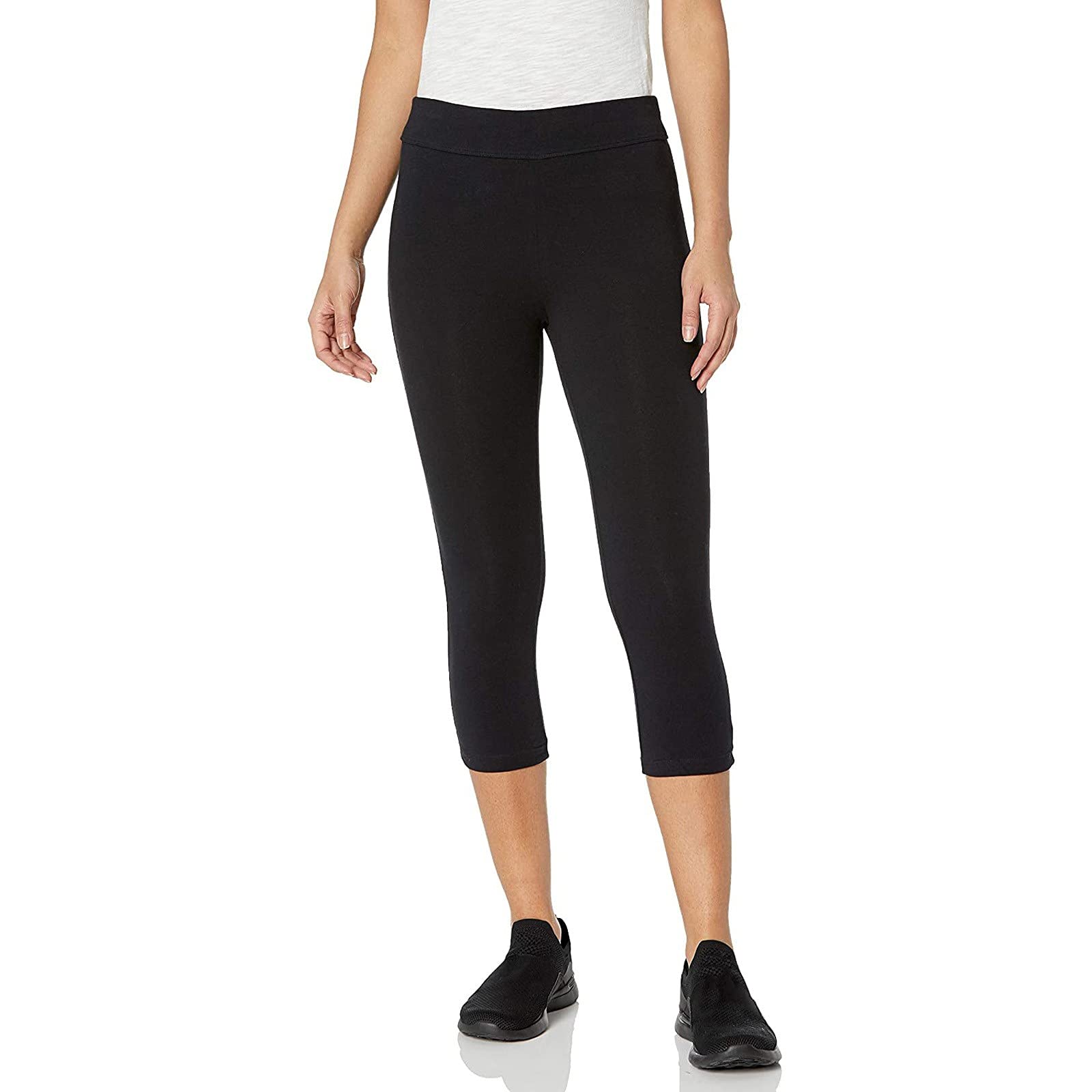 Plus Size Yoga Capri Pants for Women - High Waist Tummy Control Workout Running Tights (S-4XL) | Solid Color Athletic Leggings for Yoga, Gym & Casual Wear