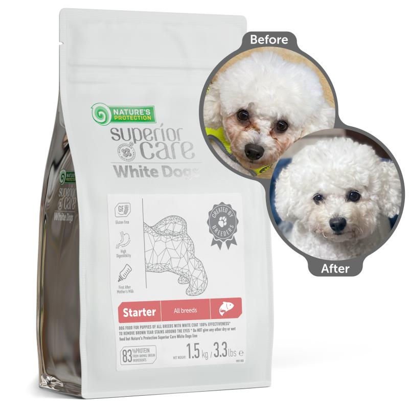 Premium Puppy Food for Light Coat Dogs (Up to 4 Months) - Salmon Recipe for All Breeds - Ideal for Growing Puppies & Coat Maintenance