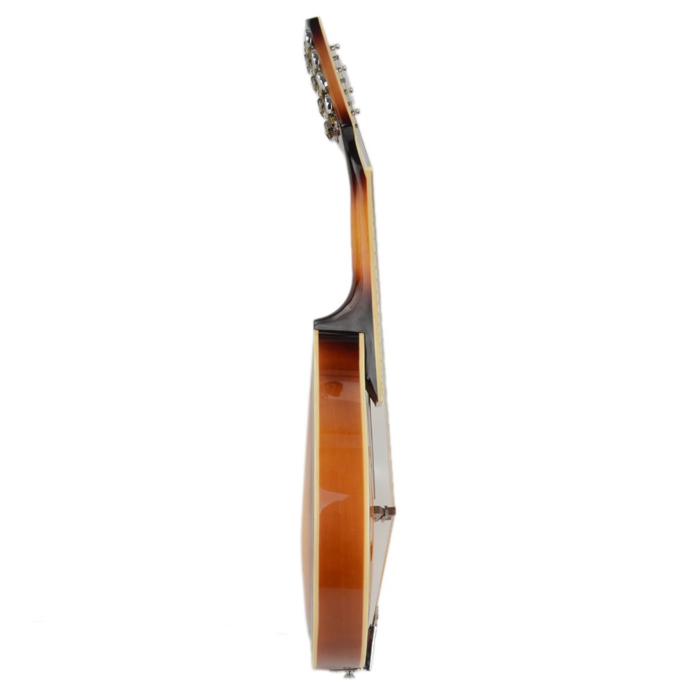 Premium Lykos Cambered Wood Mandolin with Acoustic Strings - Sunset Finish | Professional Quality Instrument for Folk, Bluegrass & Celtic Music Performances