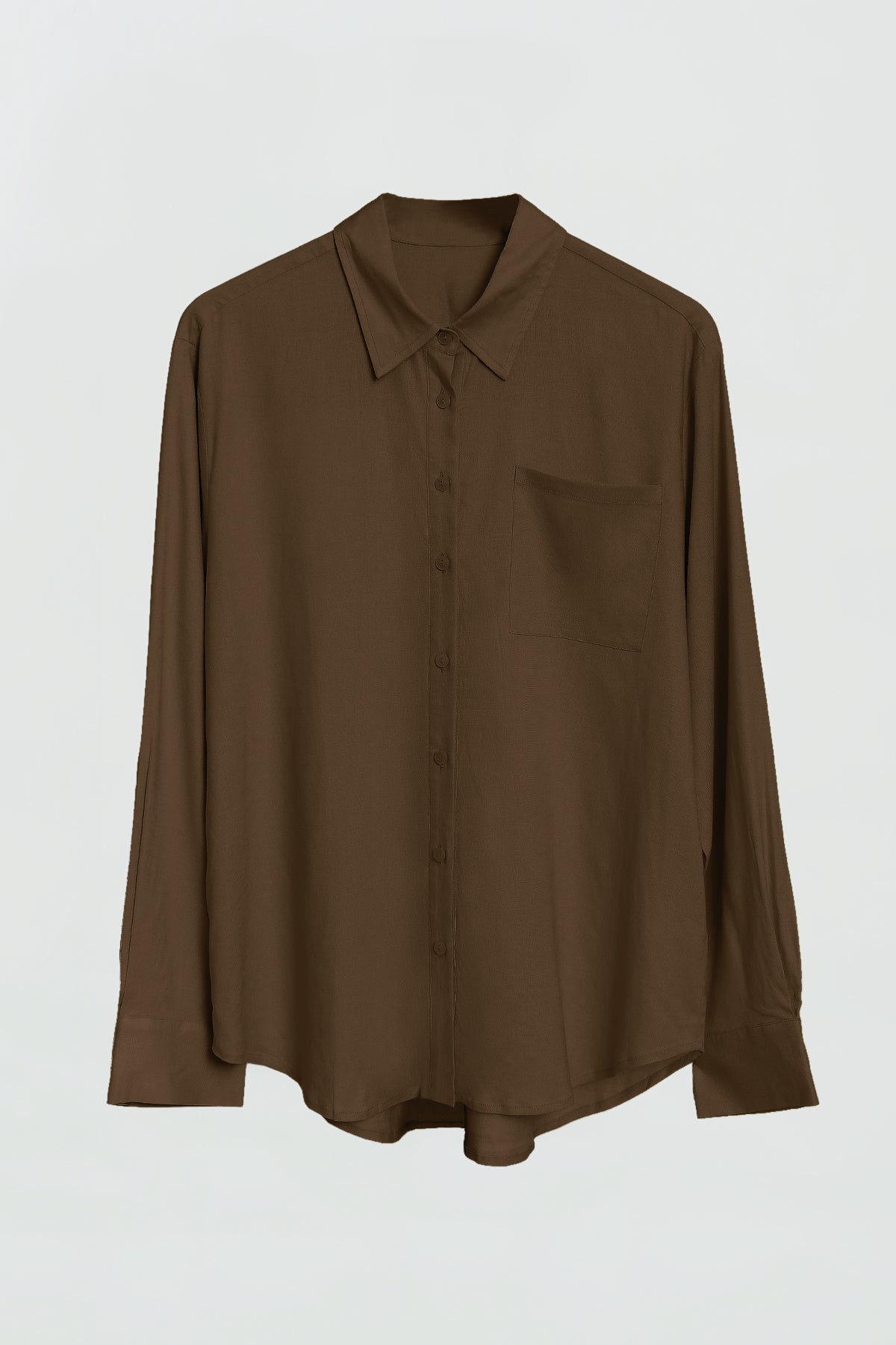 Arden Women's Linen Button Down Shirt - Soft Breathable Long Sleeve Blouse in Chocolate Brown | Perfect for Office Wear, Casual Outfits & Summer Travel