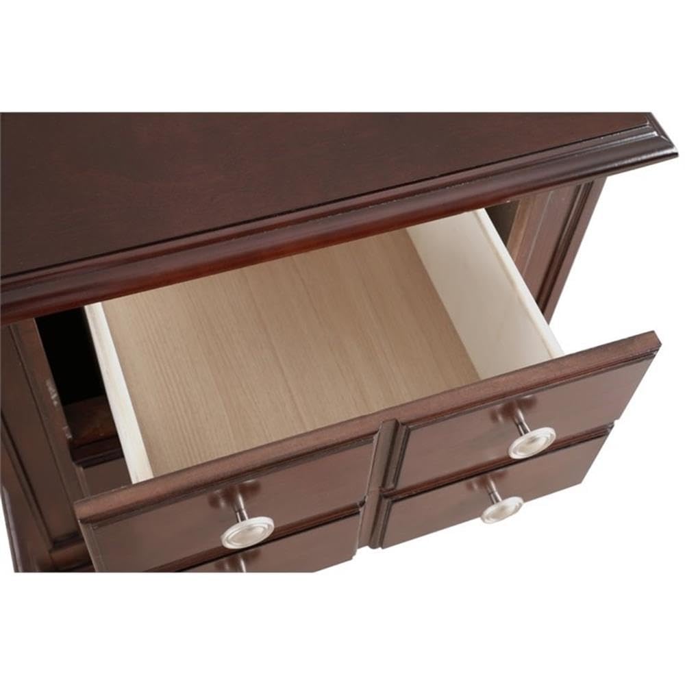 Glory Furniture Summit 2-Drawer Nightstand in Cappuccino Finish - Stylish Bedside Table for Bedroom Decor & Storage