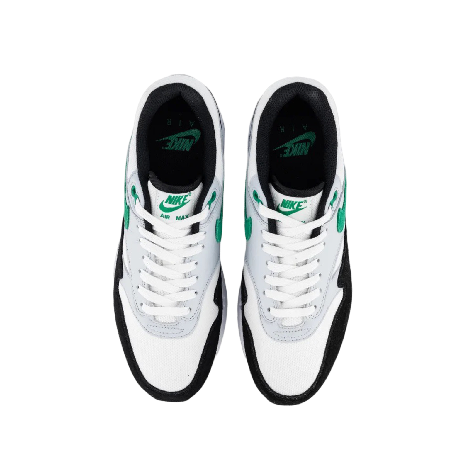 Nike Air Max 1 Men's Running Shoes - White/Black/Stadium Green - Lightweight Cushioned Sneakers for Running, Gym & Casual Wear