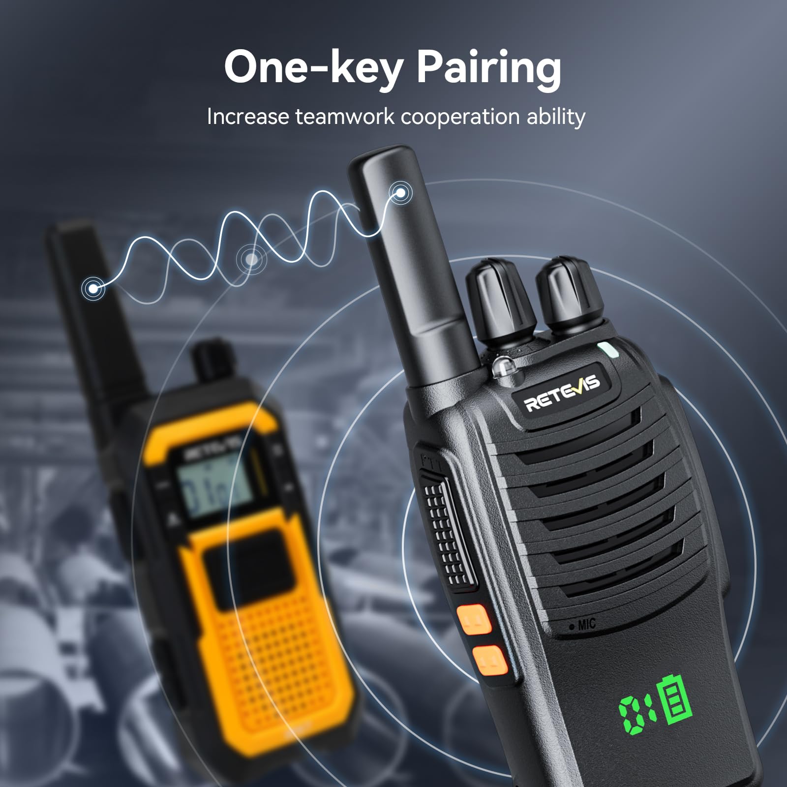 Retevis H777H Rechargeable Two-Way Radio Walkie Talkie with LCD Screen - 16 Channels, USB-C Charging, VOX, Flashlight, 1-9 Squelch Levels - Durable Walkie-Talkies for Schools, Construction, Hiking & Outdoor Activities (10-Pack, Black)