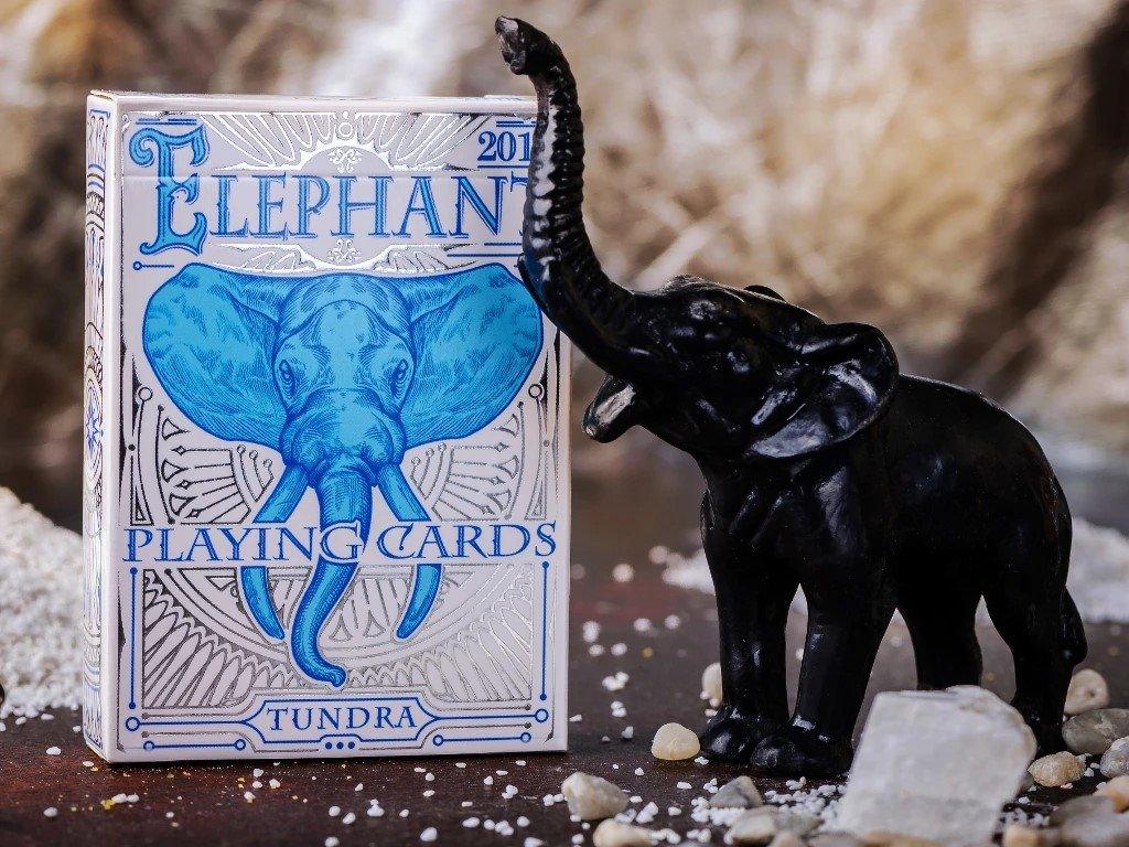 Premium Tundra Elephant Themed Playing Cards - Waterproof & Durable for Outdoor Camping, Travel & Game Nights