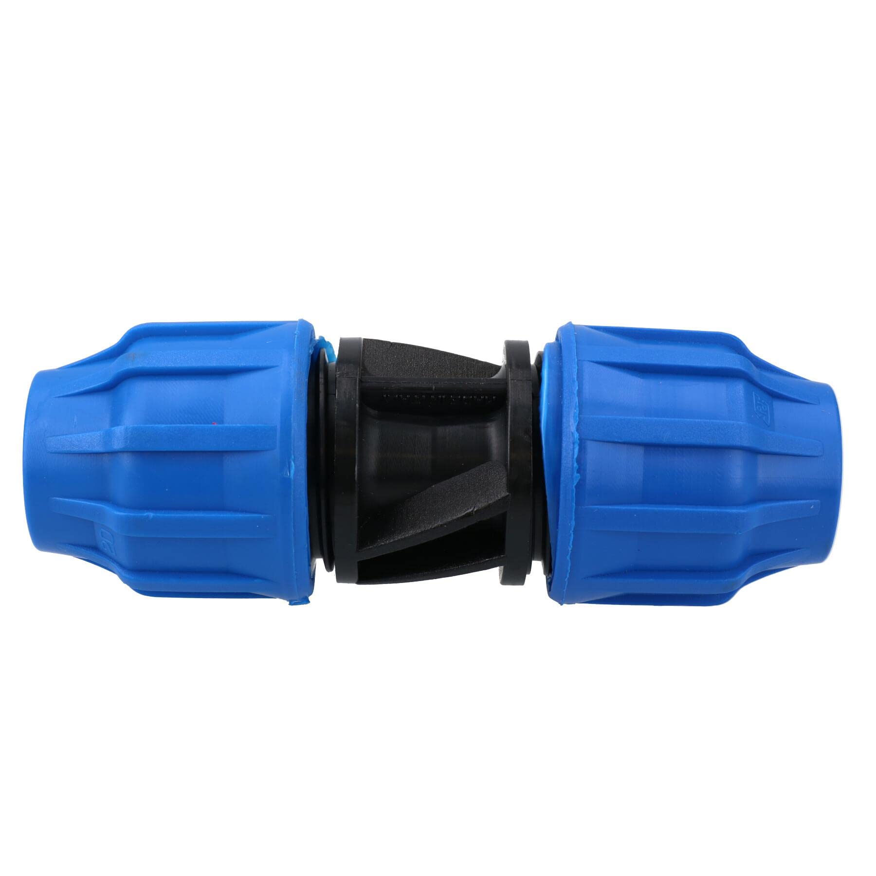 20 x 20mm MDPE Straight Pipe Compression Fitting Coupling Connector - 10 Pack - for Water Supply, Irrigation & Plumbing Systems