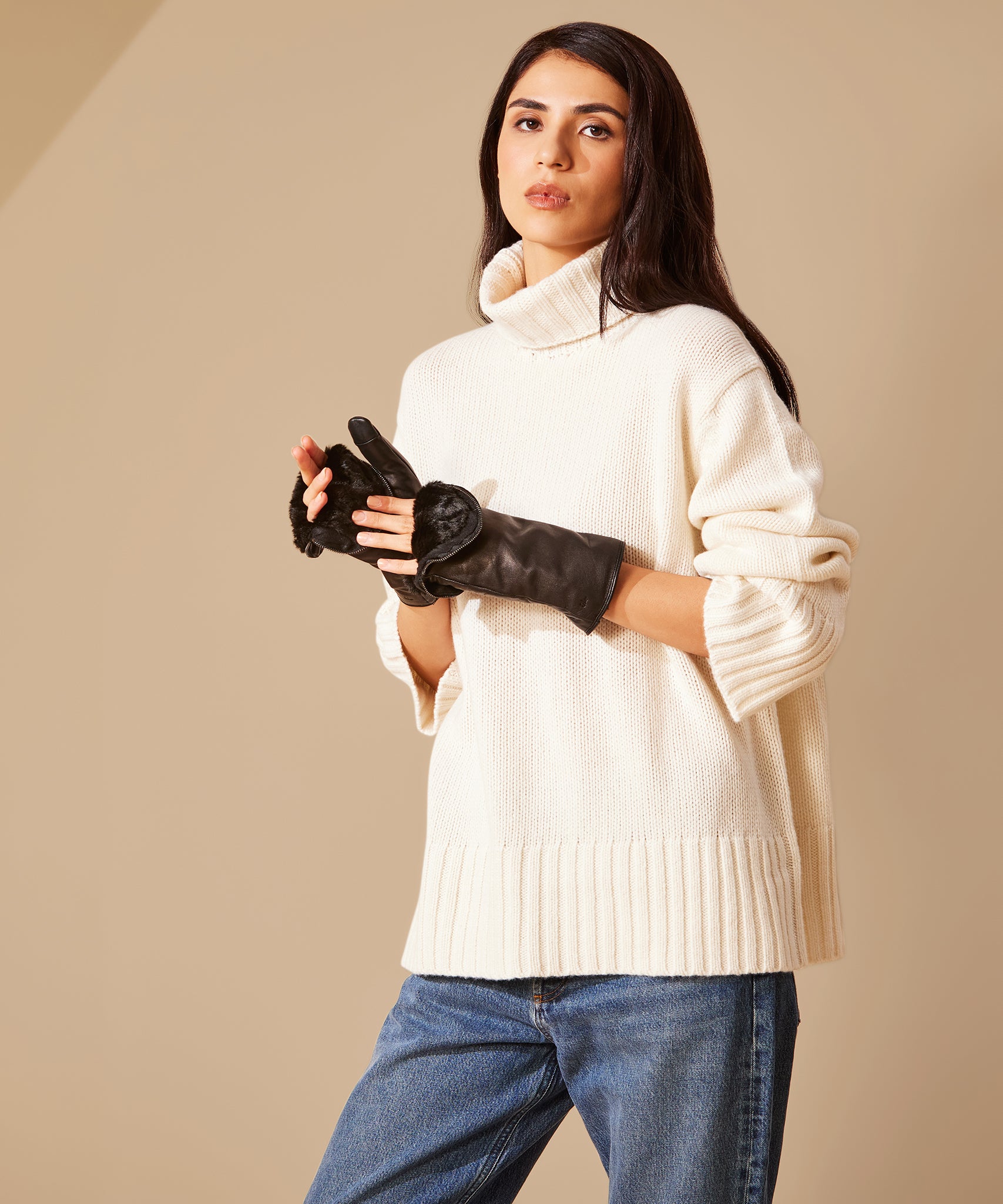 Cozy Zip Top Mittens with Faux Fur Lining - Winter Gloves for Women & Men - Perfect for Snowboarding, Skiing & Cold Weather Activities