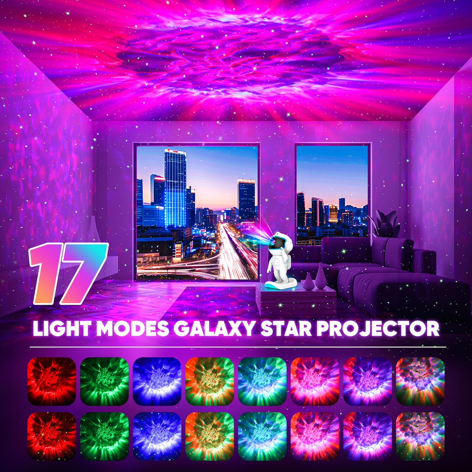 Astronaut Galaxy Projector - 360° Star Projector Night Light with Timer & Remote Control | Perfect for Bedroom, Nursery, Meditation & Home Decor | Great Gift for Adults, Teens, Kids (Christmas, Birthday)