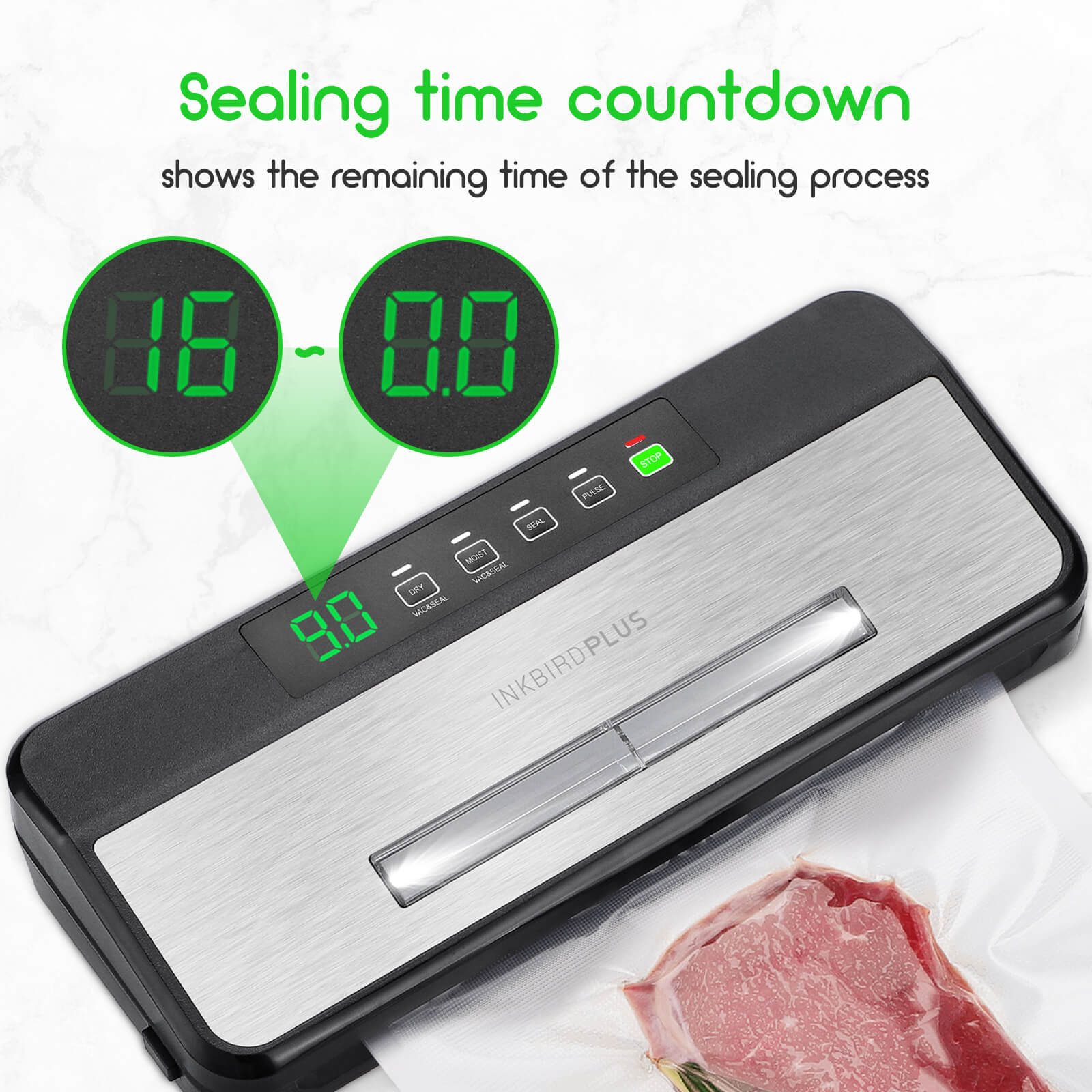 INK VS03 Vacuum Sealer Machine for Food Preservation | Compact & Efficient | Perfect for Meal Prep, Sous Vide, and Long-Term Food Storage