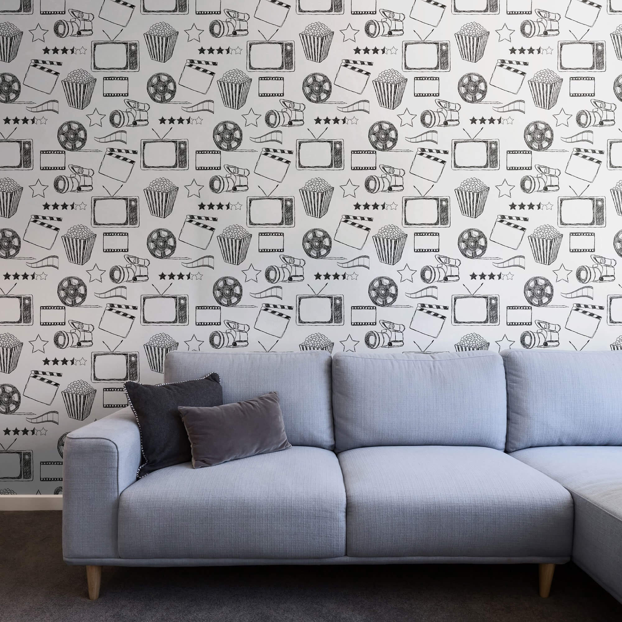 White Vintage Themed Peel and Stick Removable Wallpaper 6896 - Self-Adhesive Decorative Wall Covering for Bedroom, Living Room & Home Office