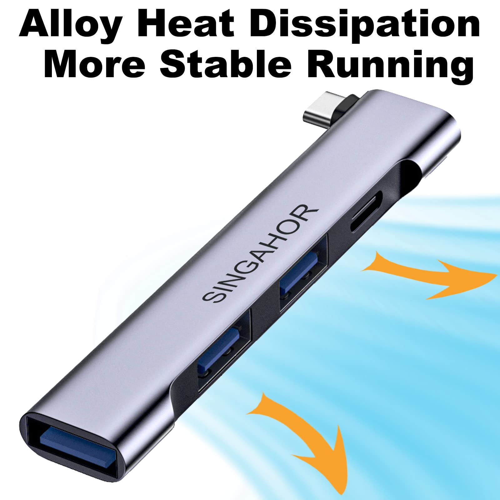 4-in-1 USB C Hub with 60W Fast Charging - USB 3.0 & 2.0 Ports Adapter for MacBook Air/Pro, iPad Pro, Laptops - Compact Multi-Port Splitter for Home Office & Travel Accessories