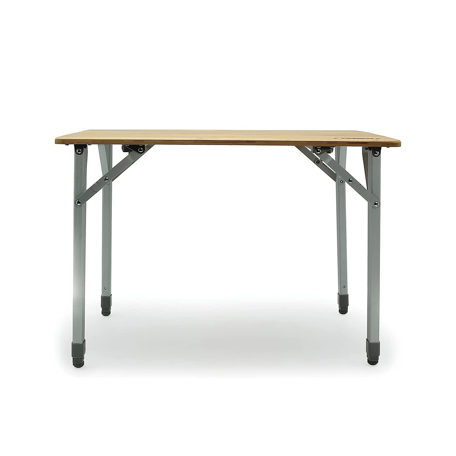 Camco Folding Bamboo Table with Aluminum Legs - Lightweight Portable Outdoor Dining Table for Camping, Picnics & Patio (Natural Bamboo Top, Model 51895)