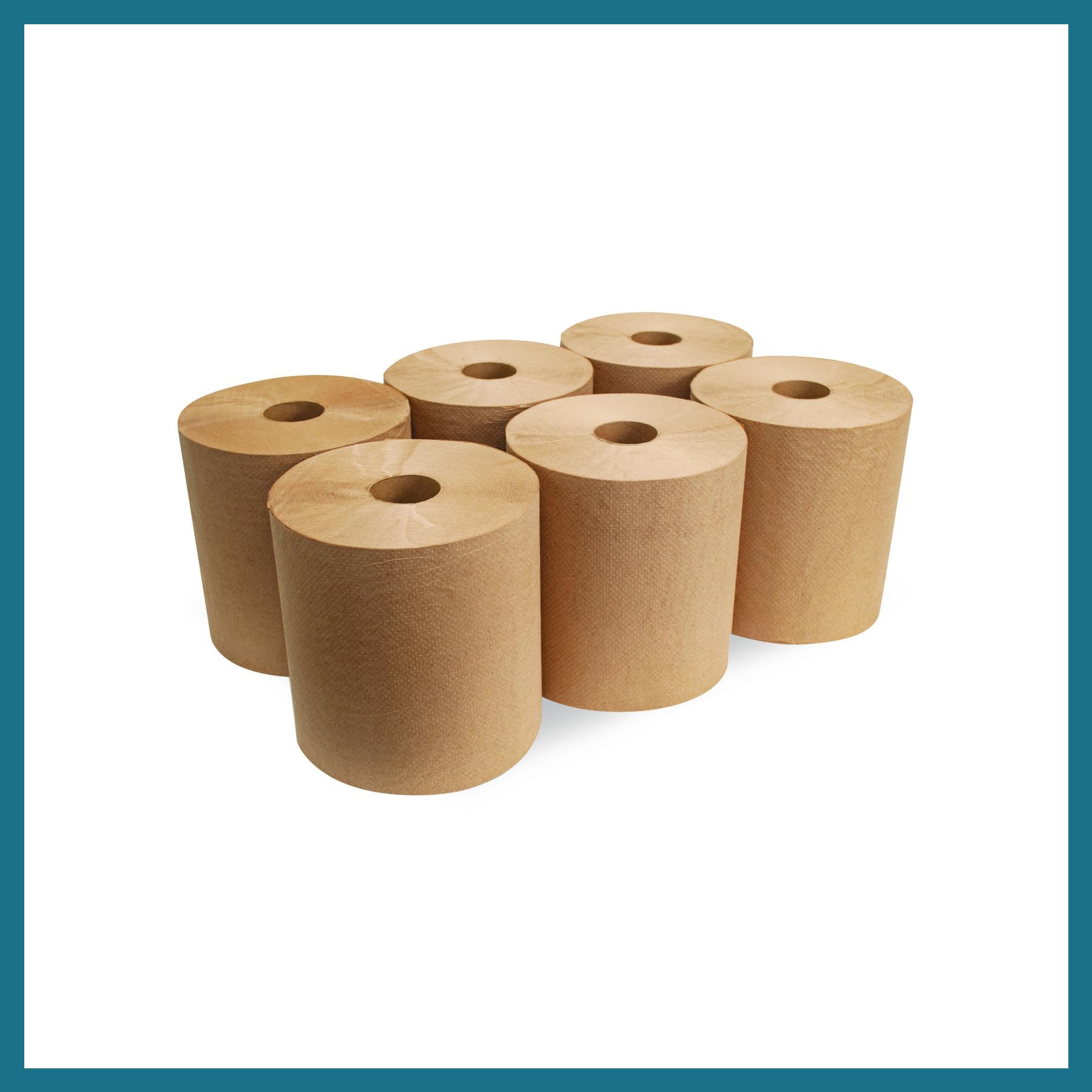 Morsoft by Morcon R6800 Universal Hardwound Roll Towels - 6 Rolls x 800 ft Brown Recycled Paper Towels (100% Post-Consumer Fibers) - Ideal for Commercial Kitchens, Restaurants & Office Break Rooms