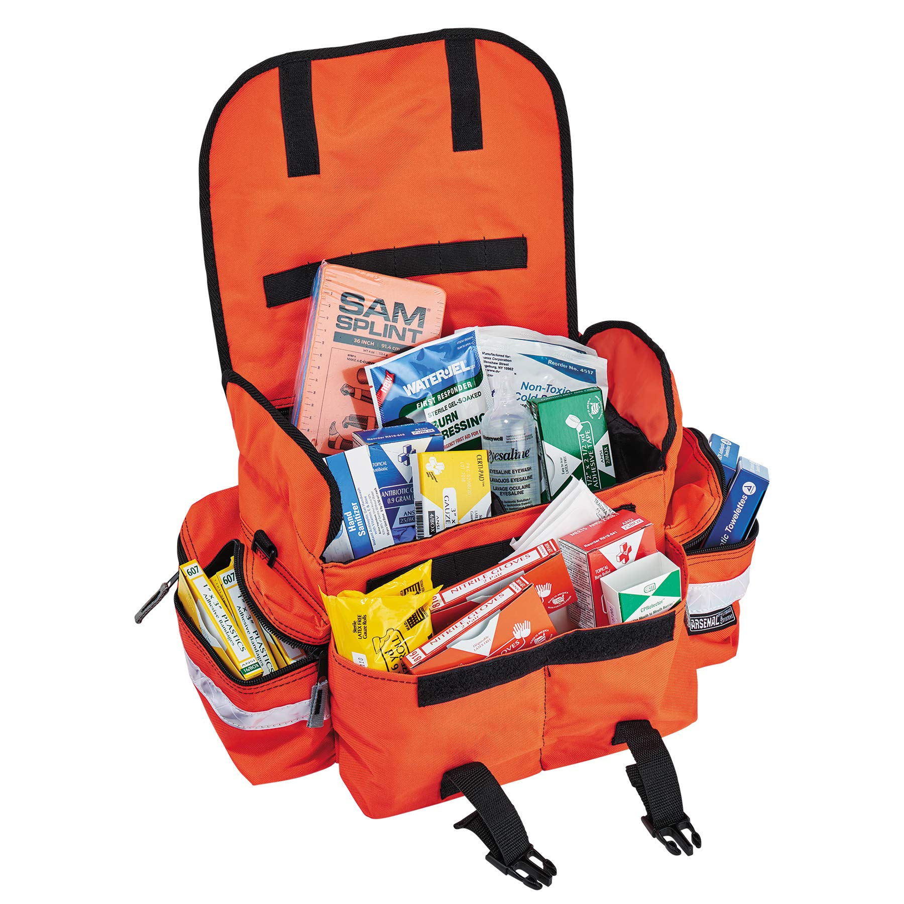 Ergodyne Arsenal 5210 Compact Trauma First Aid Kit with Class B Supplies - Orange Emergency Medical Bag for First Responders, Workplace Safety & Outdoor Adventures