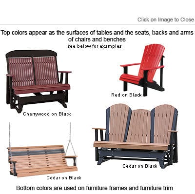LuxCraft 5ft Adirondack Patio Glider - Recycled Plastic Outdoor Furniture for Garden, Deck, Porch & Backyard Relaxation