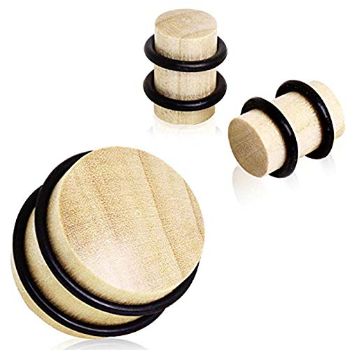 Crocodile Wood Solid Plug with O-Rings | Covet Jewelry for Ears