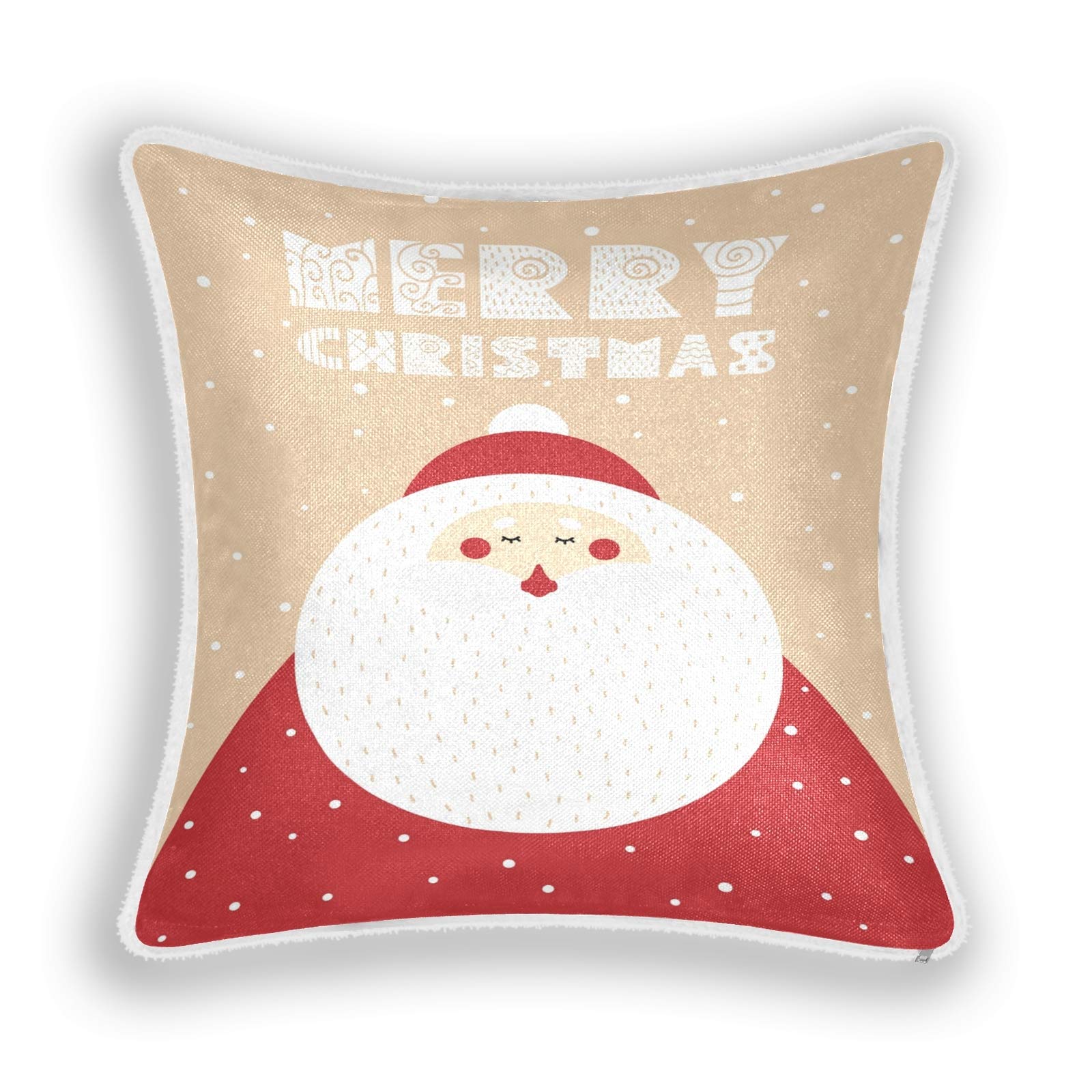 ALAZA Christmas Claus Throw Pillow Cover 12x20 Inch - Festive Holiday Decorative Rectangular Cushion Case for Sofa, Couch, Bedroom & Car - Perfect for Christmas Decor, Winter Home Accents & Seasonal Gift Giving