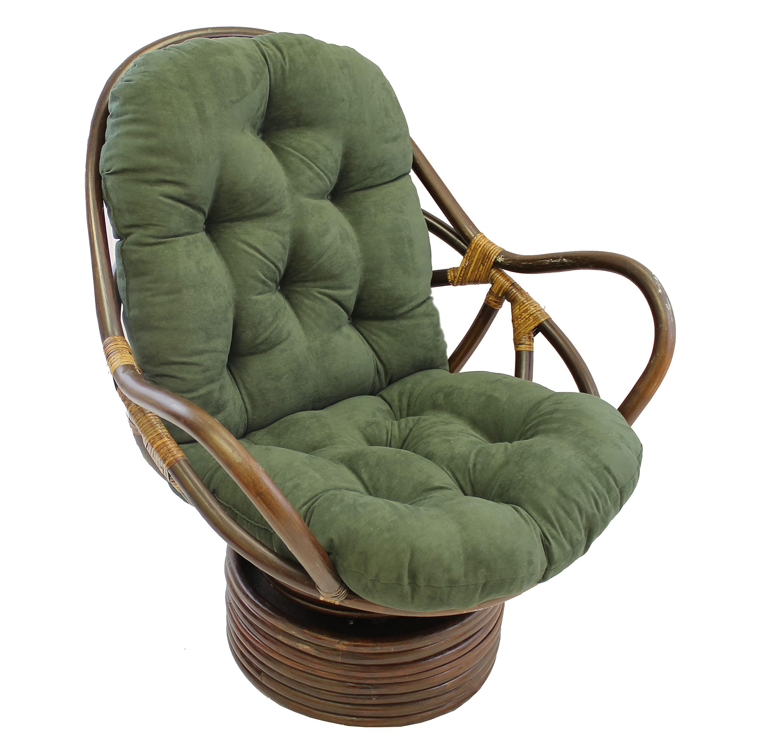 Premium Rattan Swivel Rocking Chair with Micro Suede Cushion - Comfortable Indoor/Outdoor Patio Furniture for Living Room, Garden & Porch Relaxation