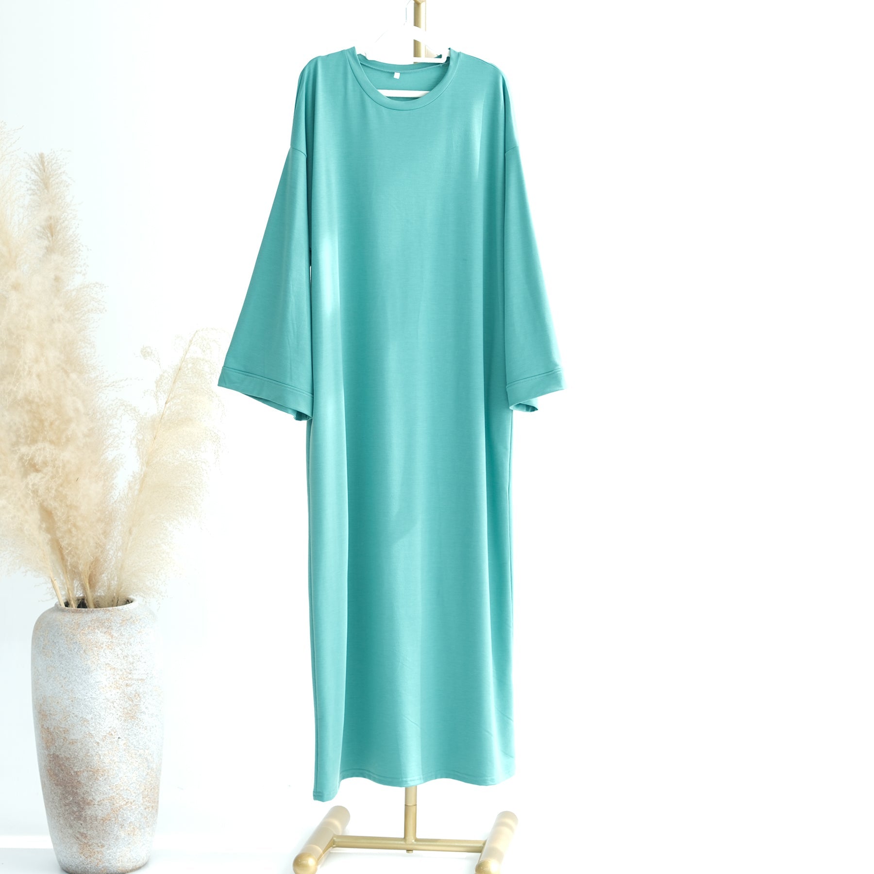 Ava Knit Maxi Dress for Women - Flowy Long Summer Dress in Aqua Green | Perfect for Beach Vacations, Date Nights & Casual Outings