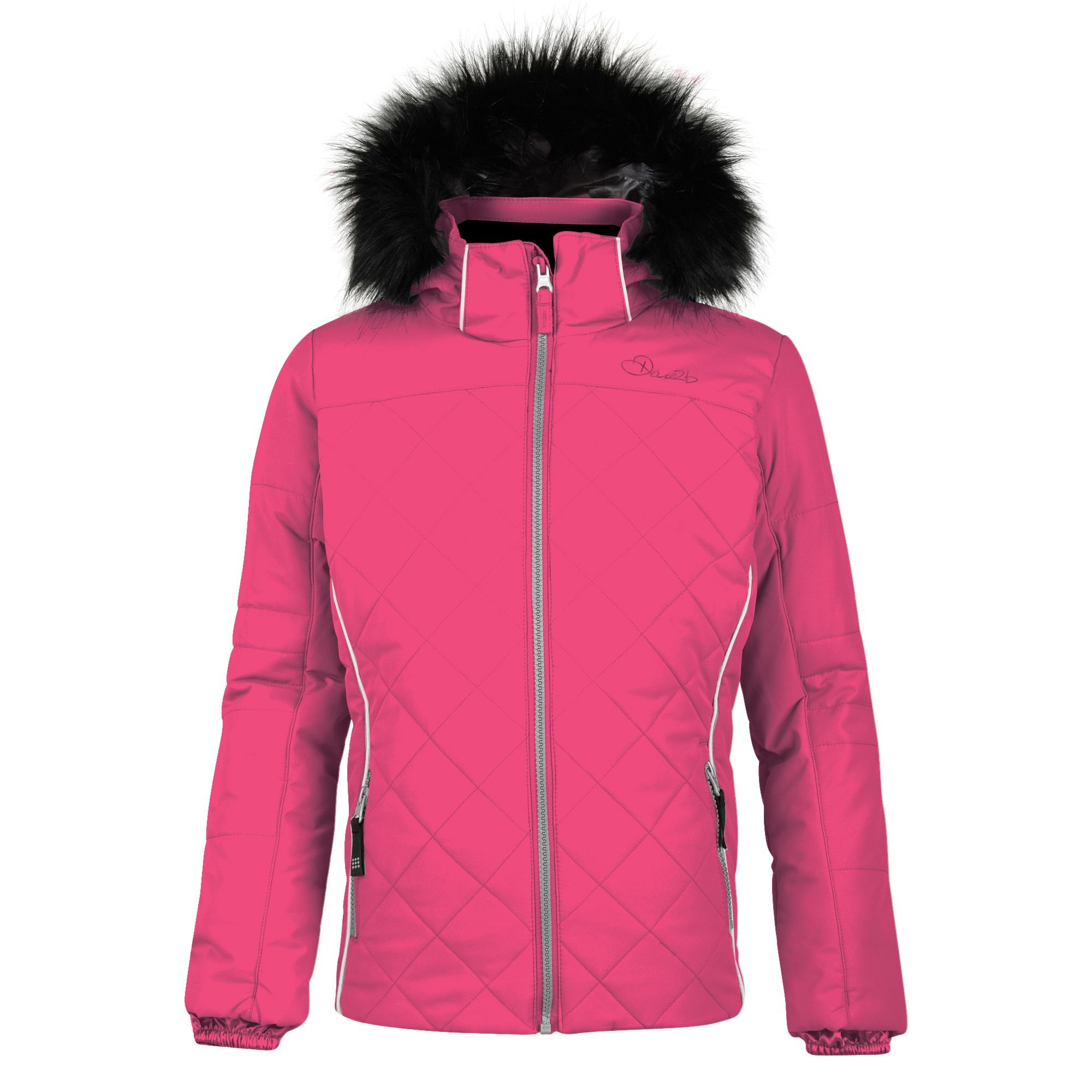 Dare 2b Girls' Waterproof Insulated Ski Jacket for Kids (7-8 Years) - Black | Warm Winter Jacket for Snowboarding & Outdoor Activities
