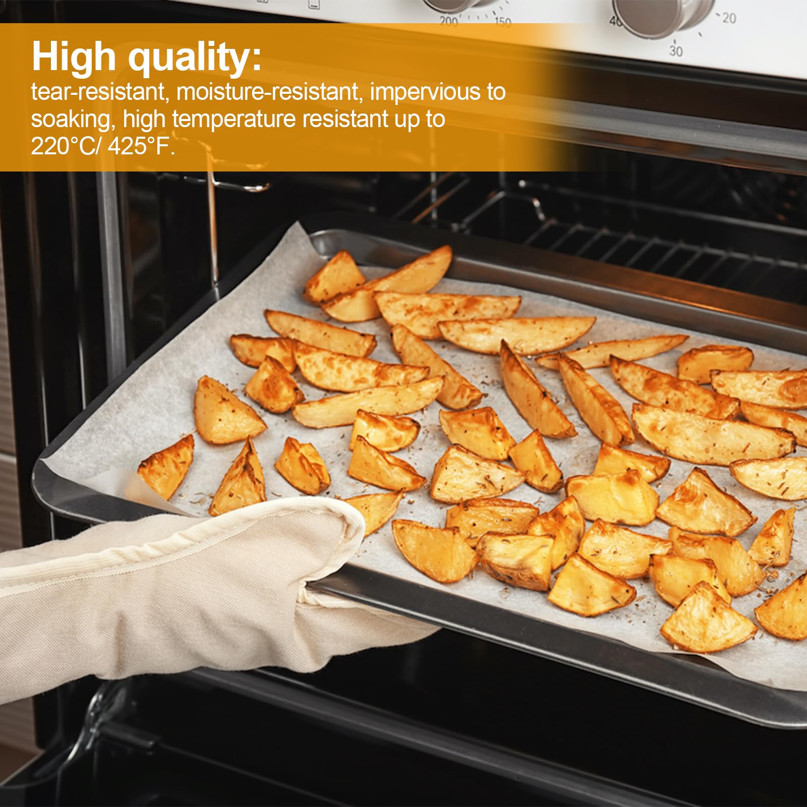 PECULA 110-Pack 11x13 Inch Parchment Paper Sheets for Baking, Grilling, Steaming & Air Fryer - Non-Stick Baking Paper for Cookies, Cakes, Roasting & Meal Prep (Kitchen & Restaurant Use)