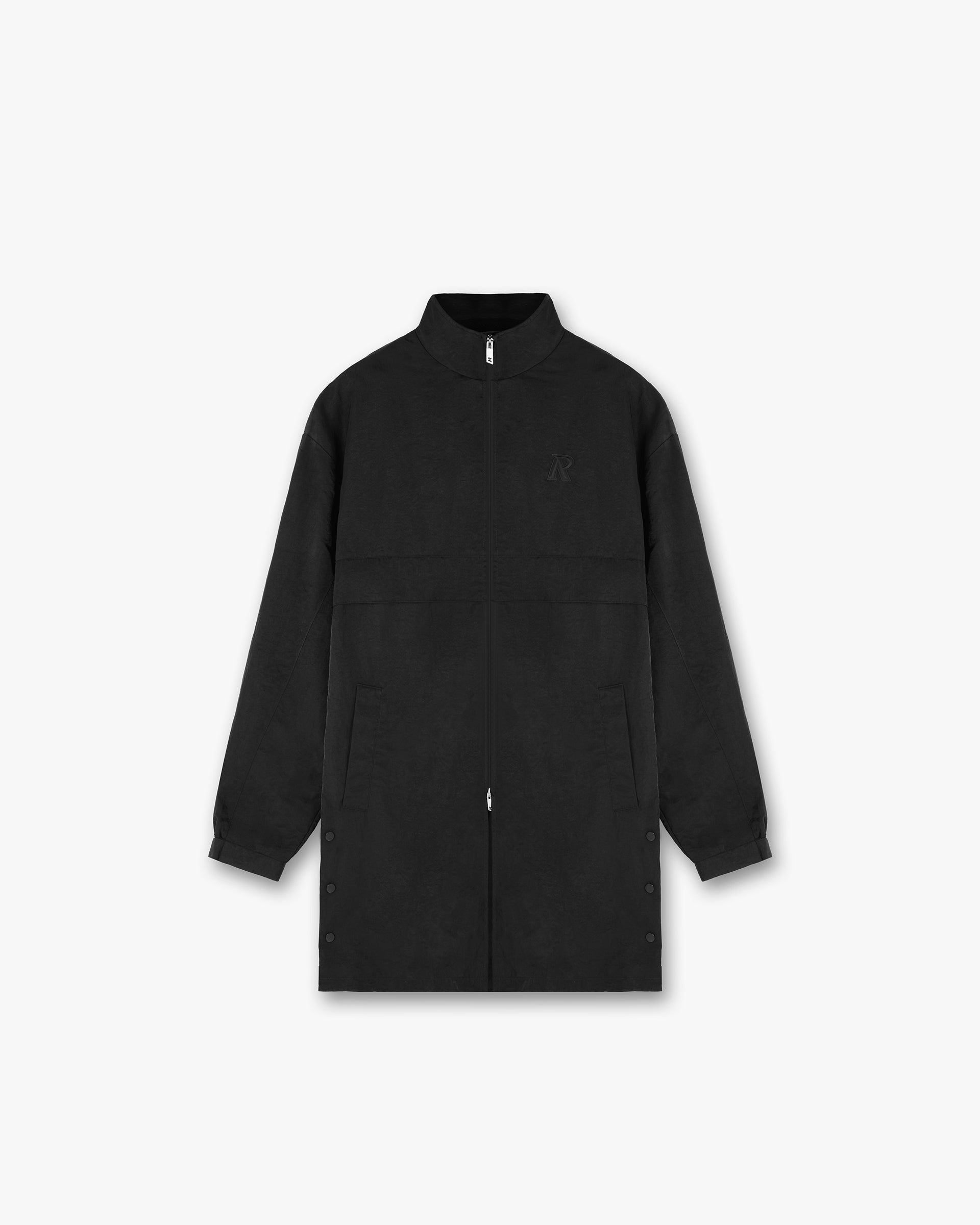 Men's Black Track Overcoat - Stylish Winter Coat for Running, Hiking & Outdoor Activities